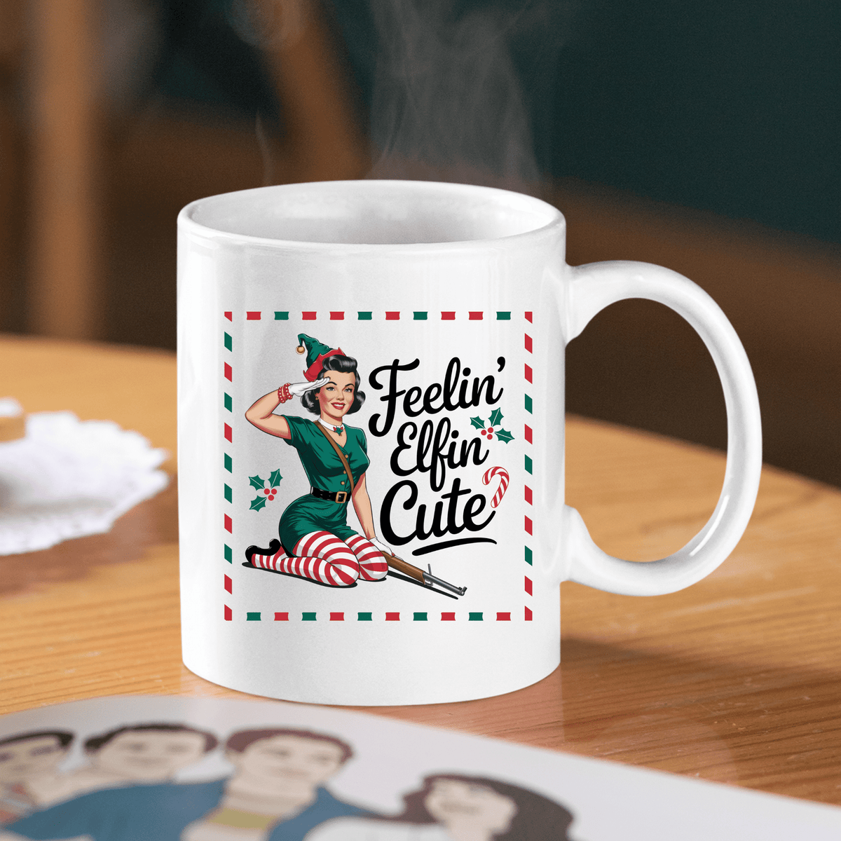 Feelin’ Elfin Cute Mug | Funny Retro Christmas Mug - Granville Designs