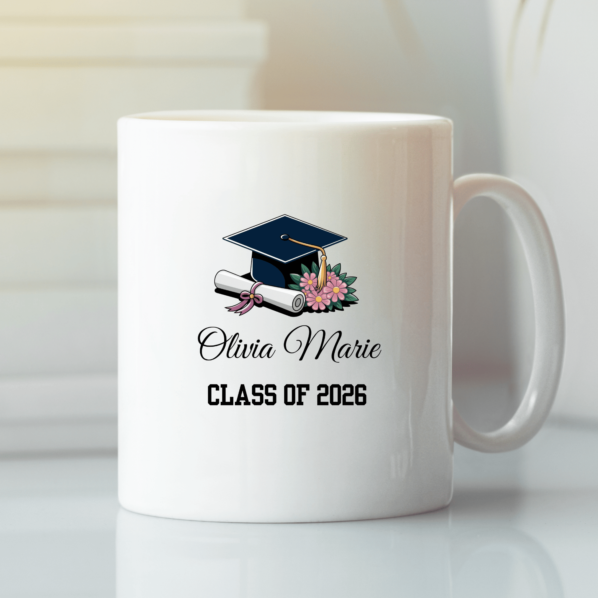 Floral Graduation Mug | Personalized Class Of Gift - Granville Designs