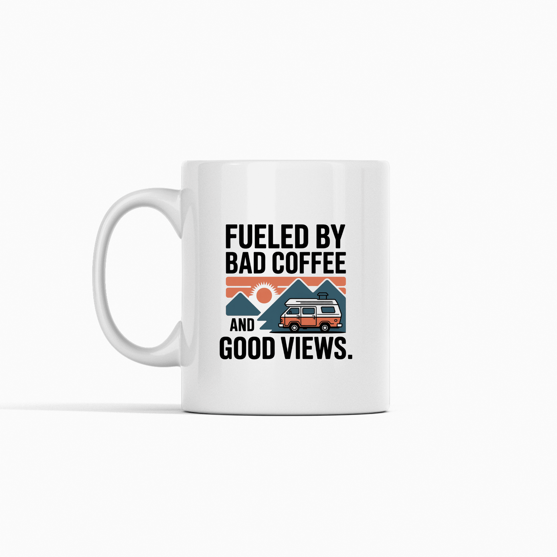 Fueled by Bad Coffee and Good Views Funny Camping Mug - Granville Designs