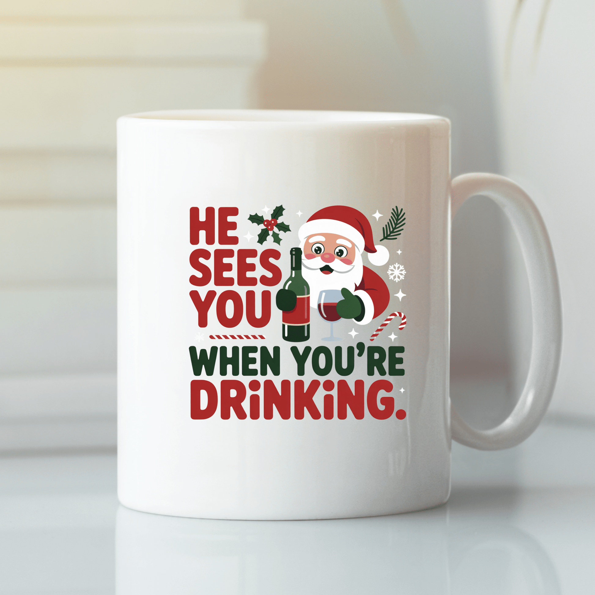 He Sees You When You’re Drinking Mug - Granville Designs