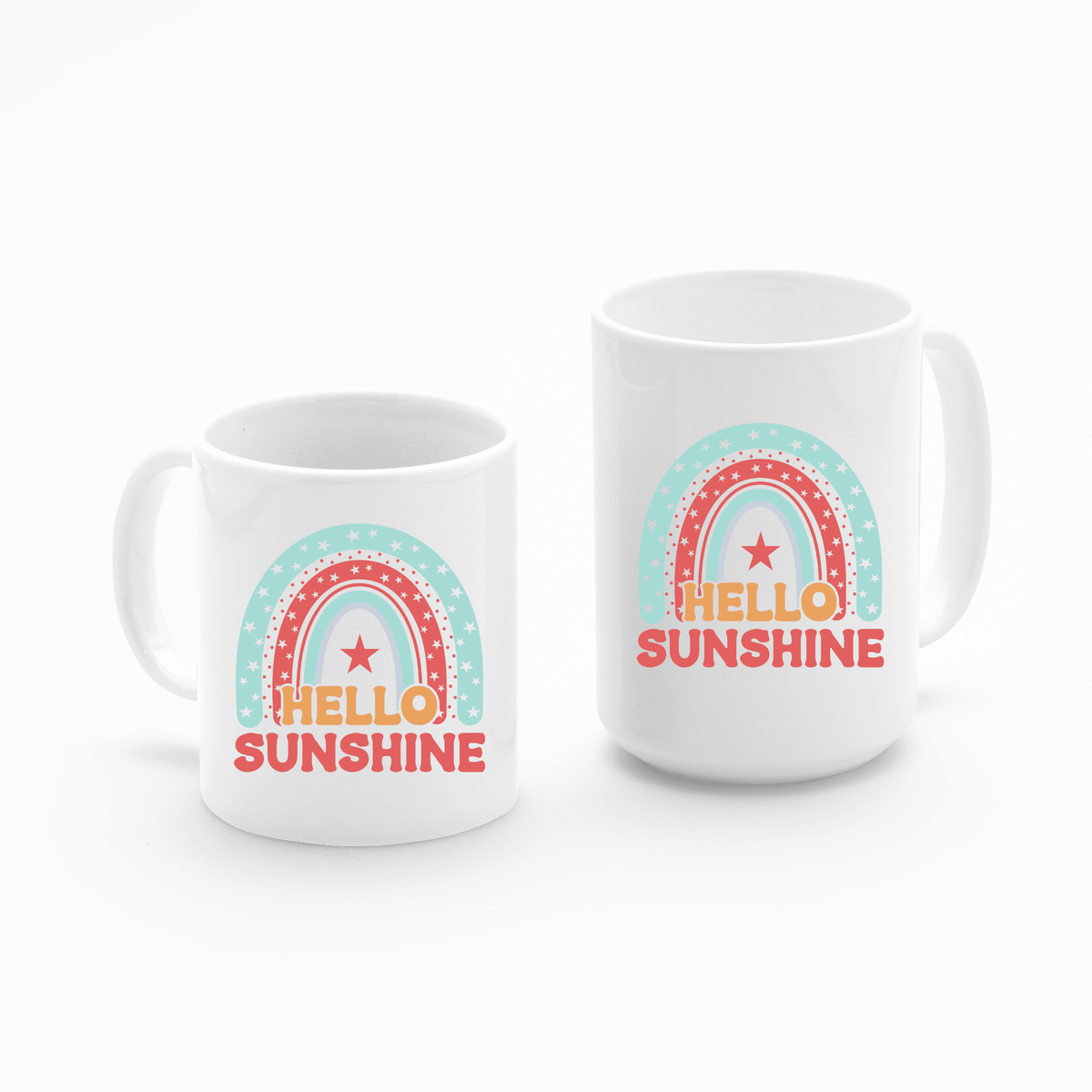 Hello Sunshine Mug | Retro Rainbow Coffee Mug - Granville Designs