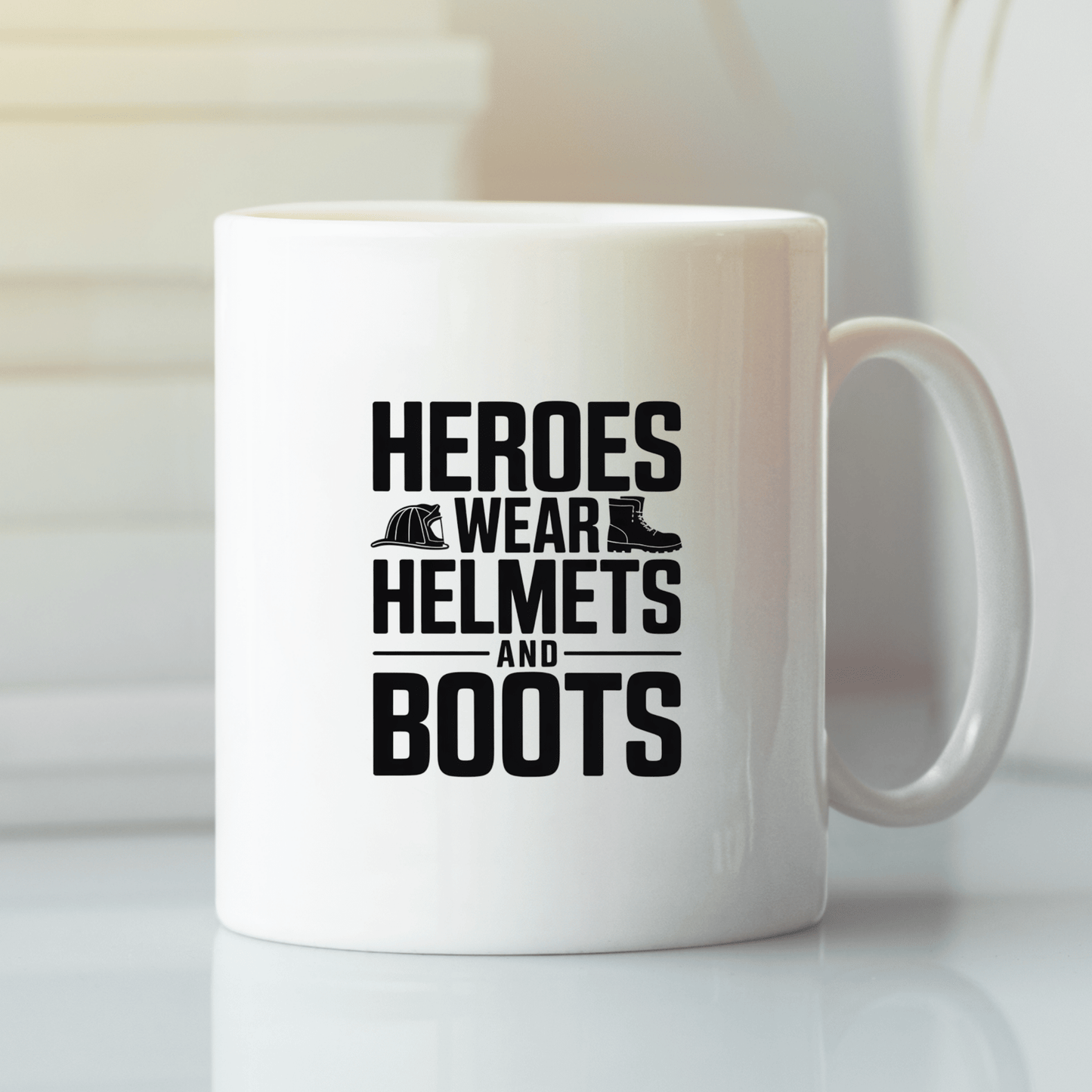 Heroes Wear Helmets and Boots Firefighter Mug - Granville Designs