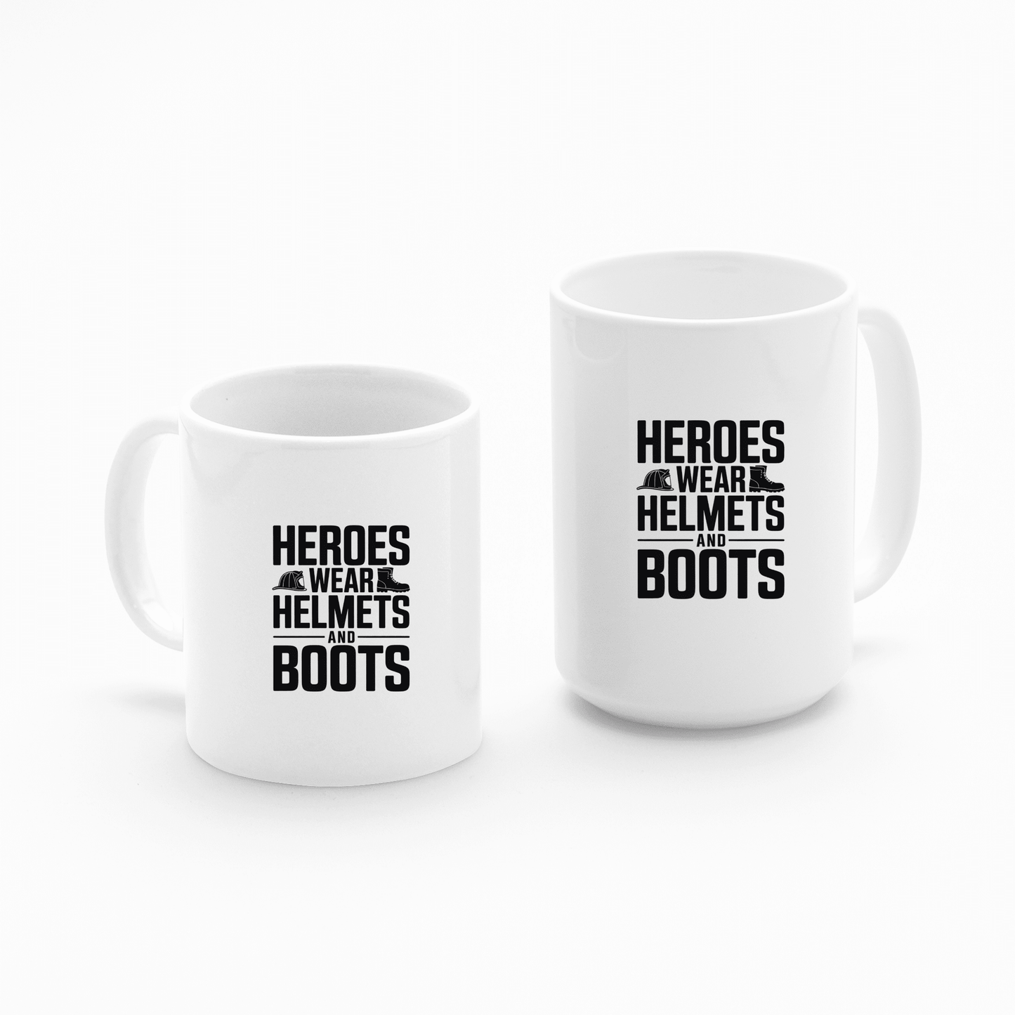 Heroes Wear Helmets and Boots Firefighter Mug - Granville Designs
