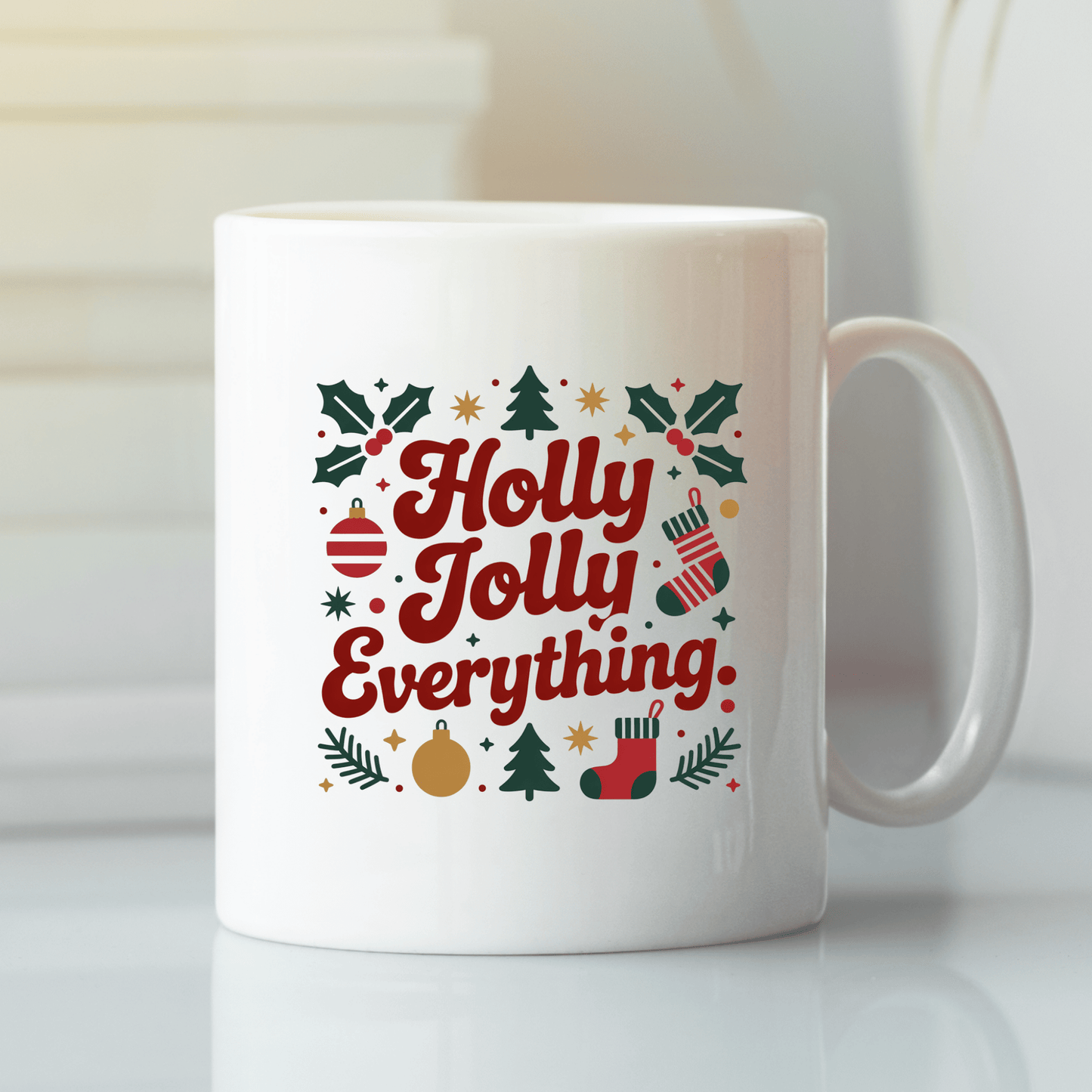 Holly Jolly Everything Christmas Mug - Granville Designs