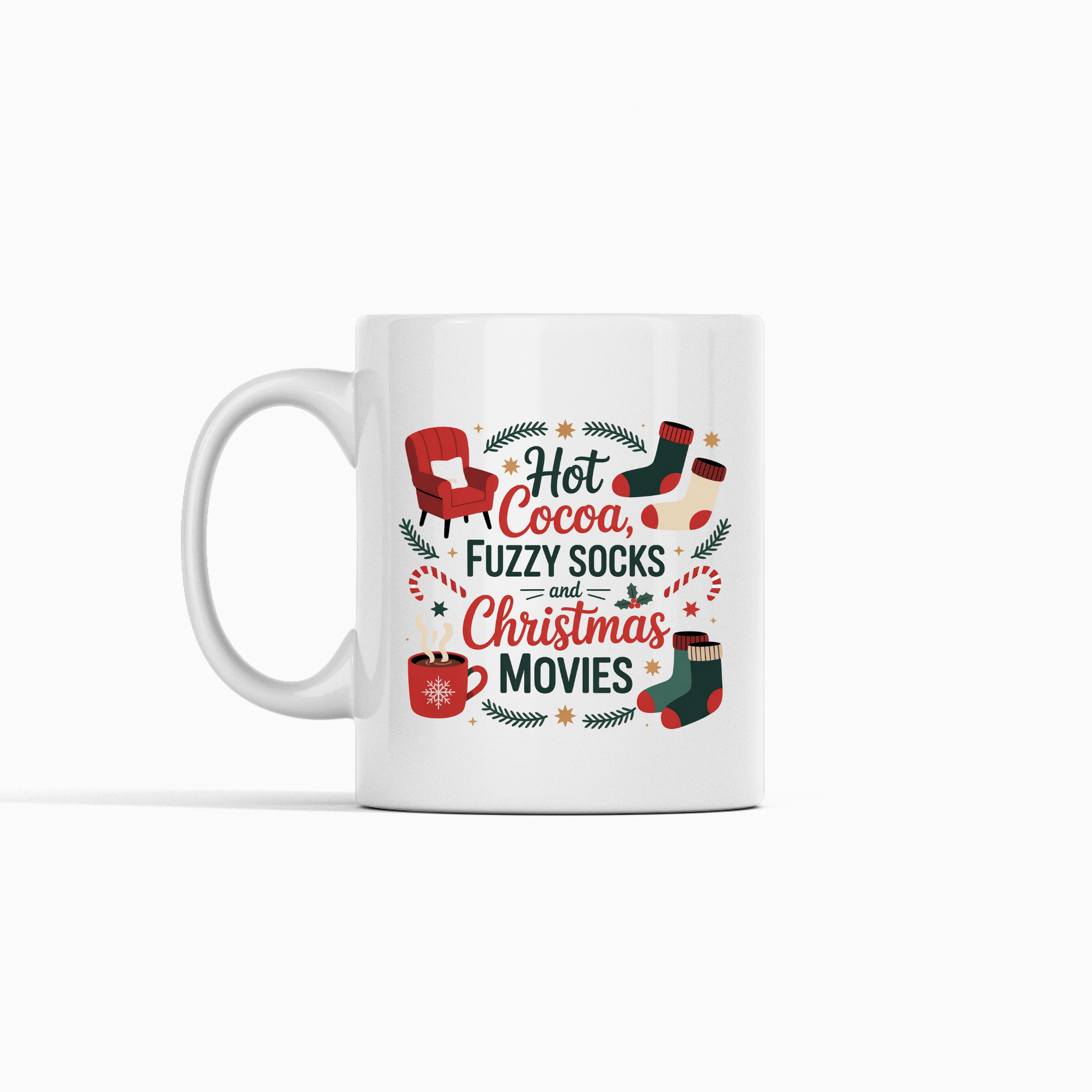 Hot Cocoa Fuzzy Socks Christmas Mug - Granville Designs
