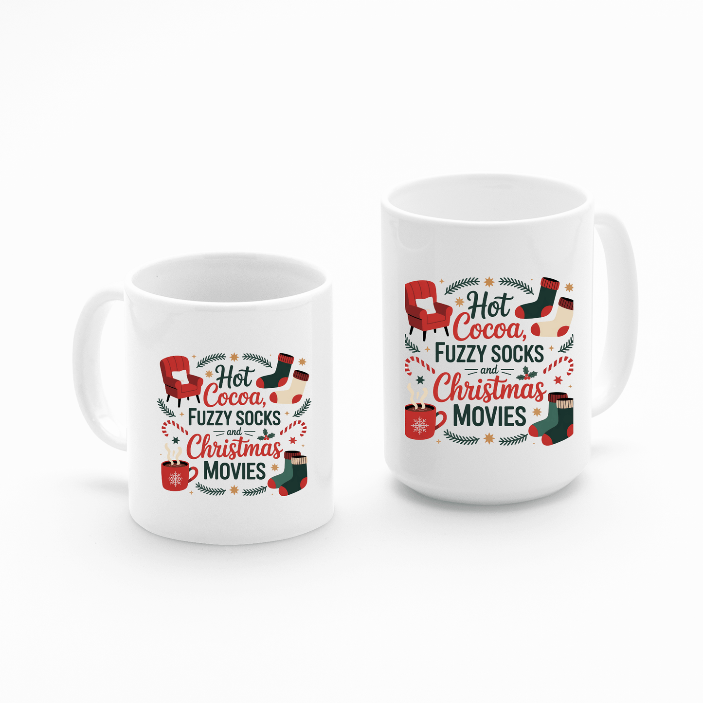 Hot Cocoa Fuzzy Socks Christmas Mug - Granville Designs