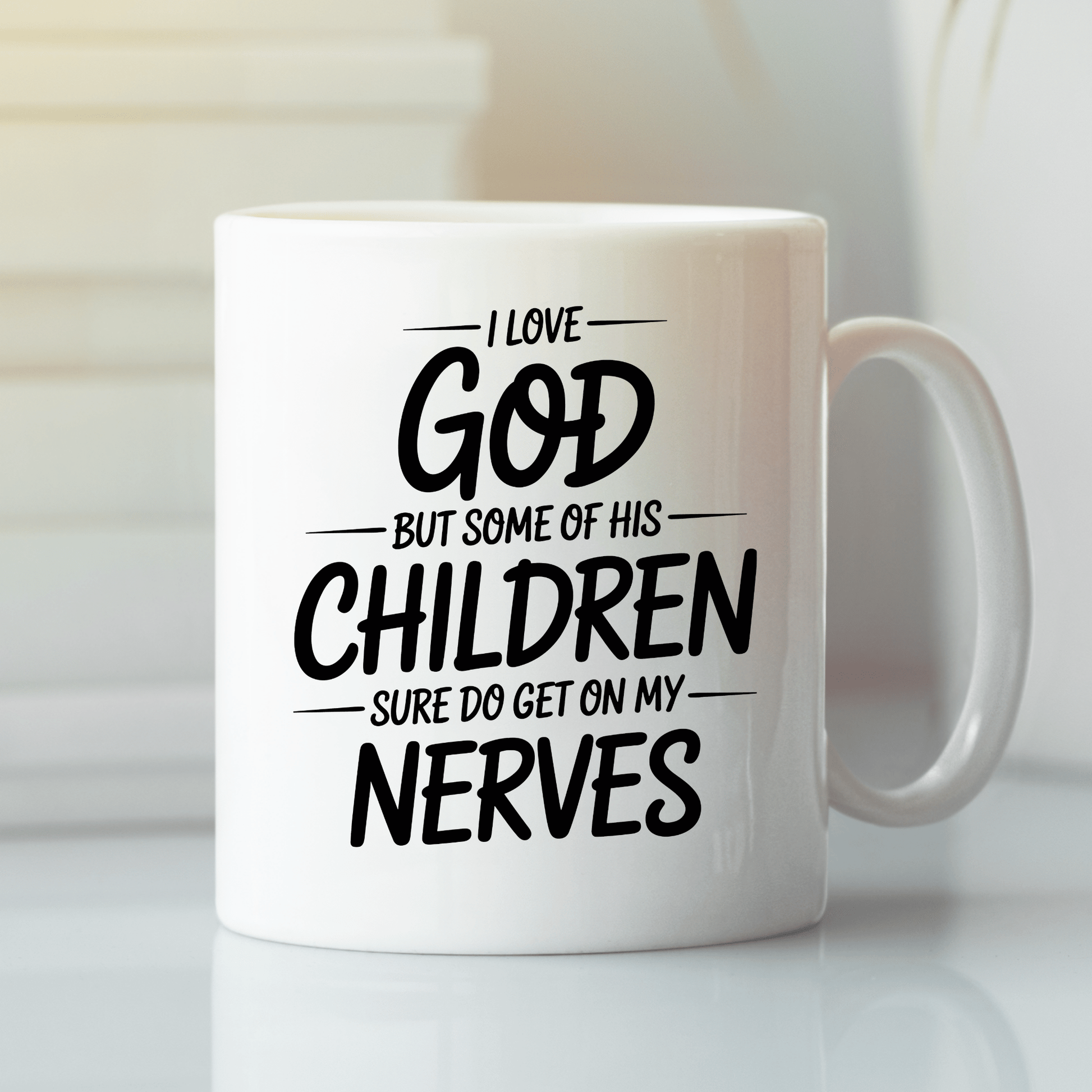 I Love God Funny Mug – Christian Humor Coffee Cup - Granville Designs