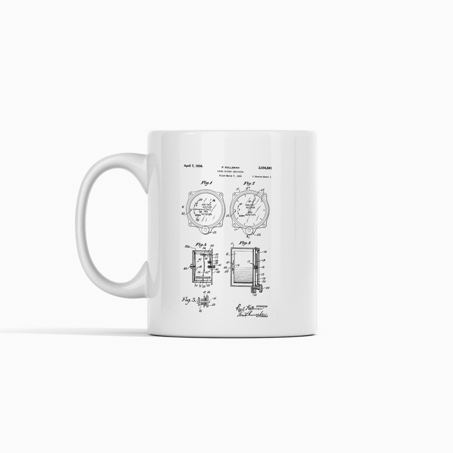 Level Flight Indicator Patent Mug for Pilots - Granville Designs