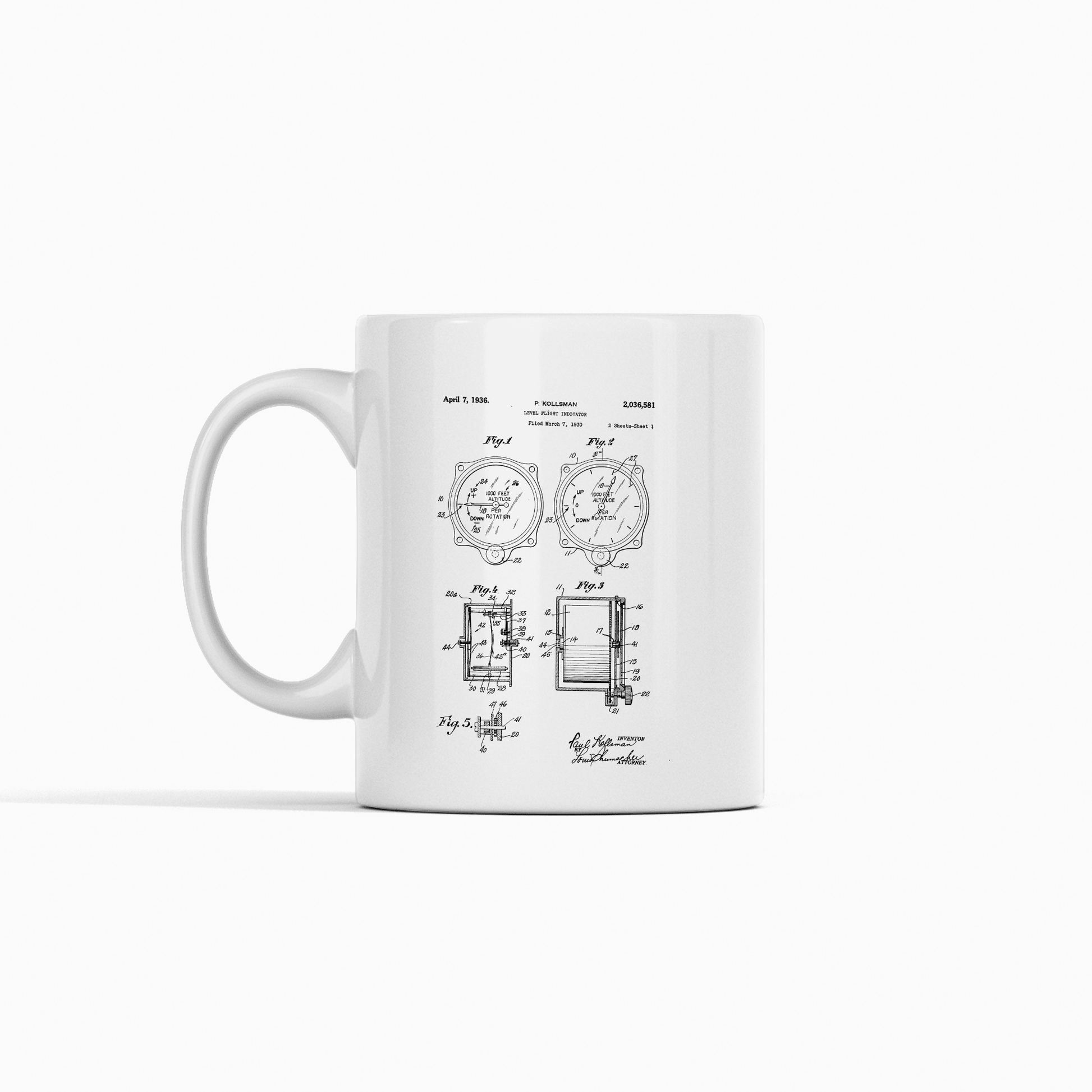 Level Flight Indicator Patent Mug for Pilots - Granville Designs