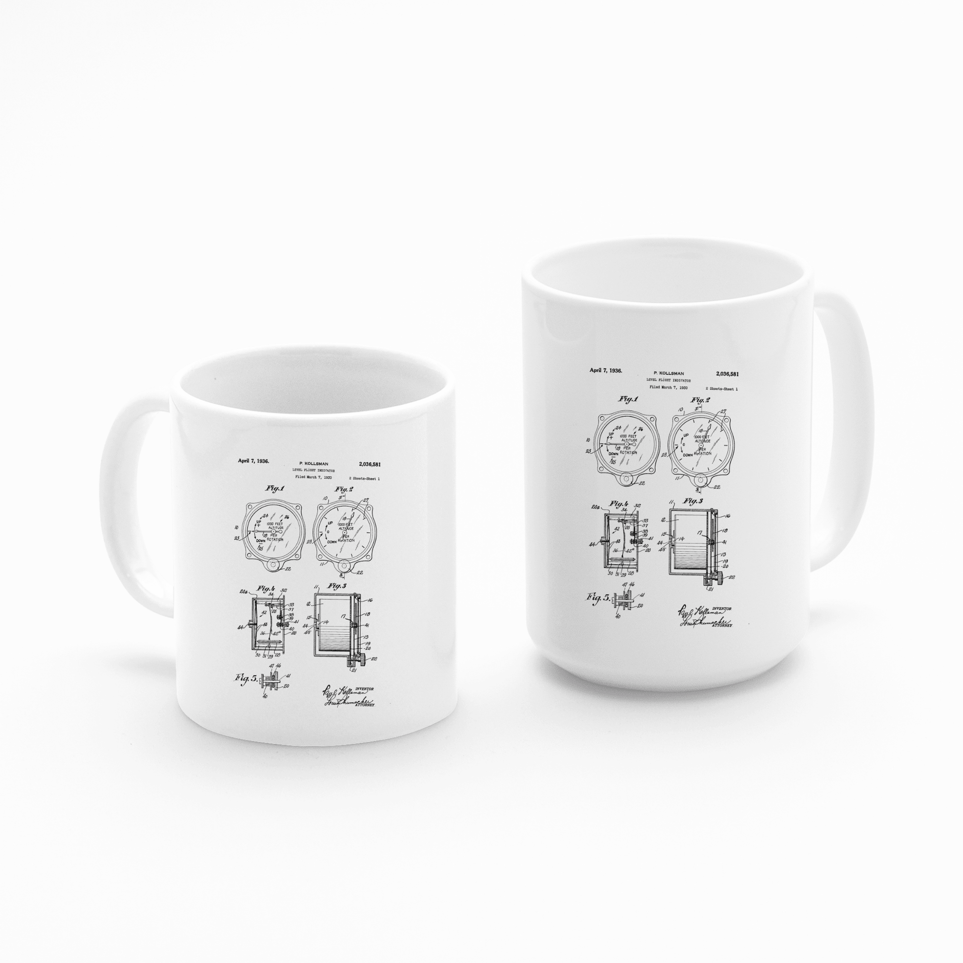 Level Flight Indicator Patent Mug for Pilots - Granville Designs