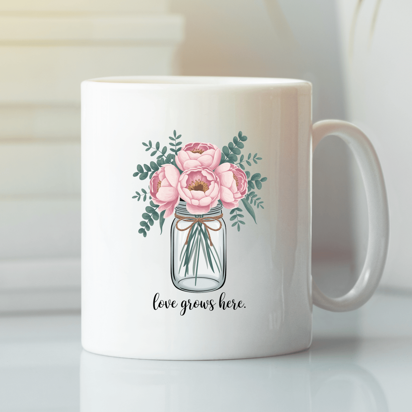 Love Grows Here Mug | Floral Gift for Moms or Gardeners - Granville Designs