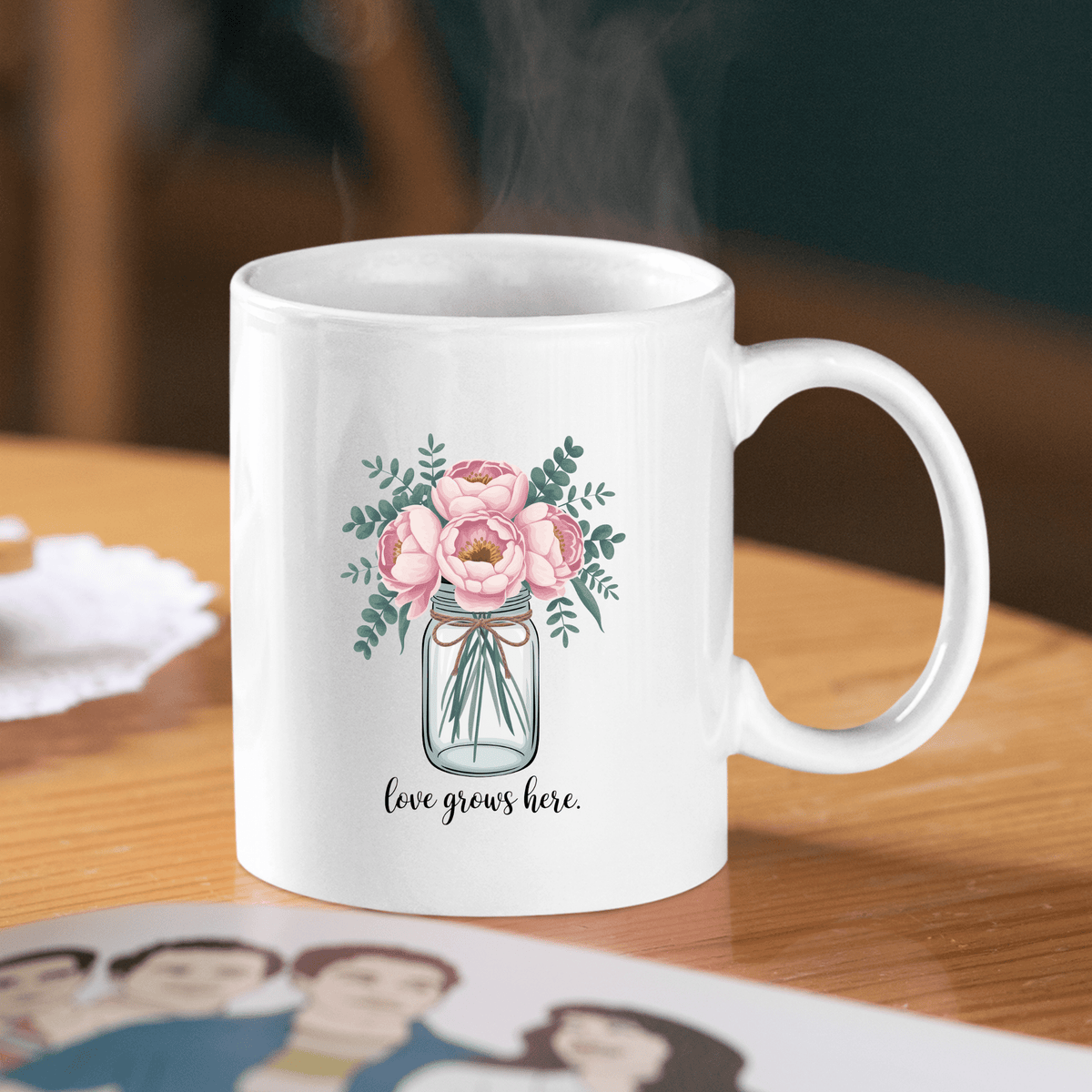 Love Grows Here Mug | Floral Gift for Moms or Gardeners - Granville Designs