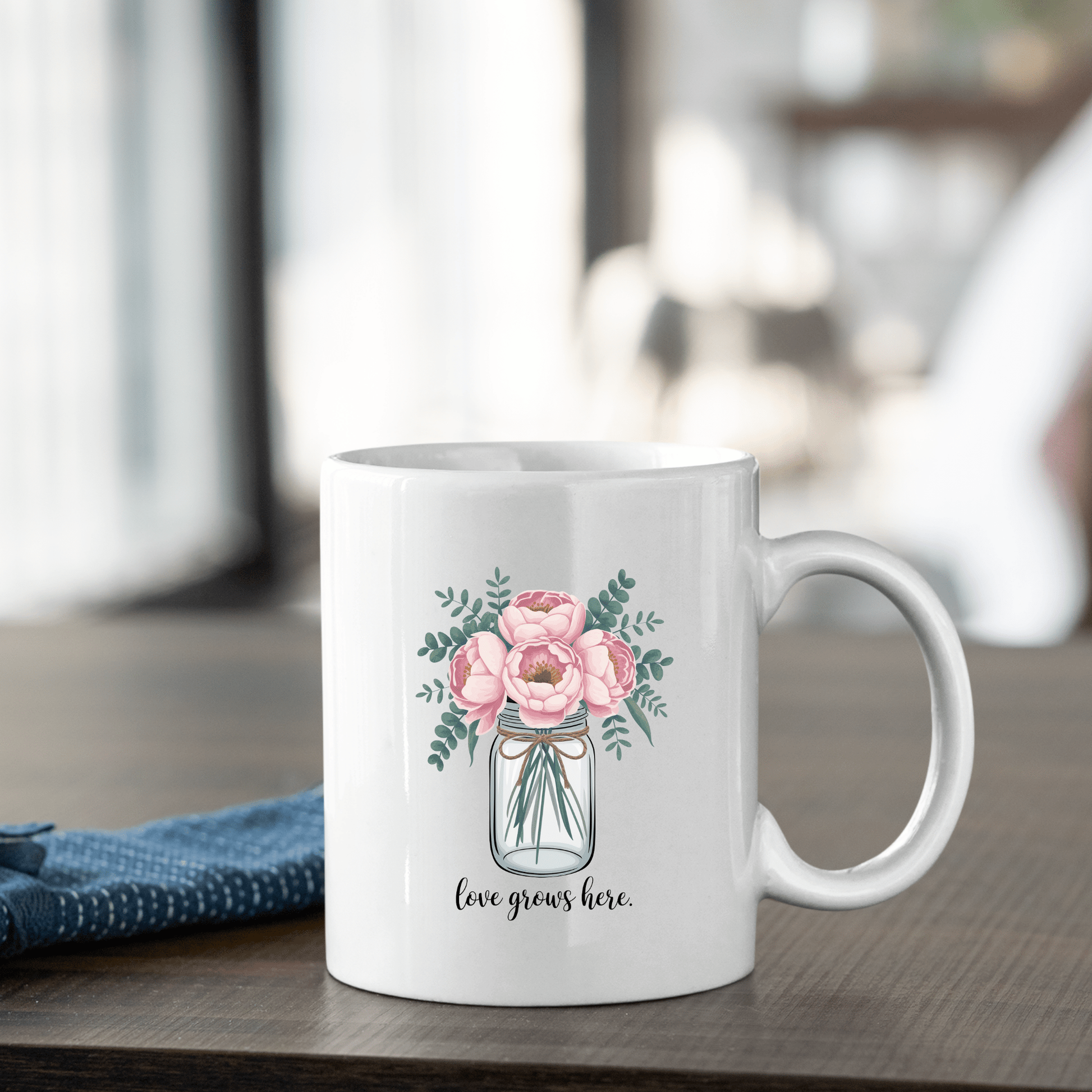 Love Grows Here Mug | Floral Gift for Moms or Gardeners - Granville Designs