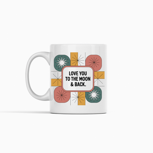 Love You to the Moon Mug | Retro Gift for Someone Special - Granville Designs