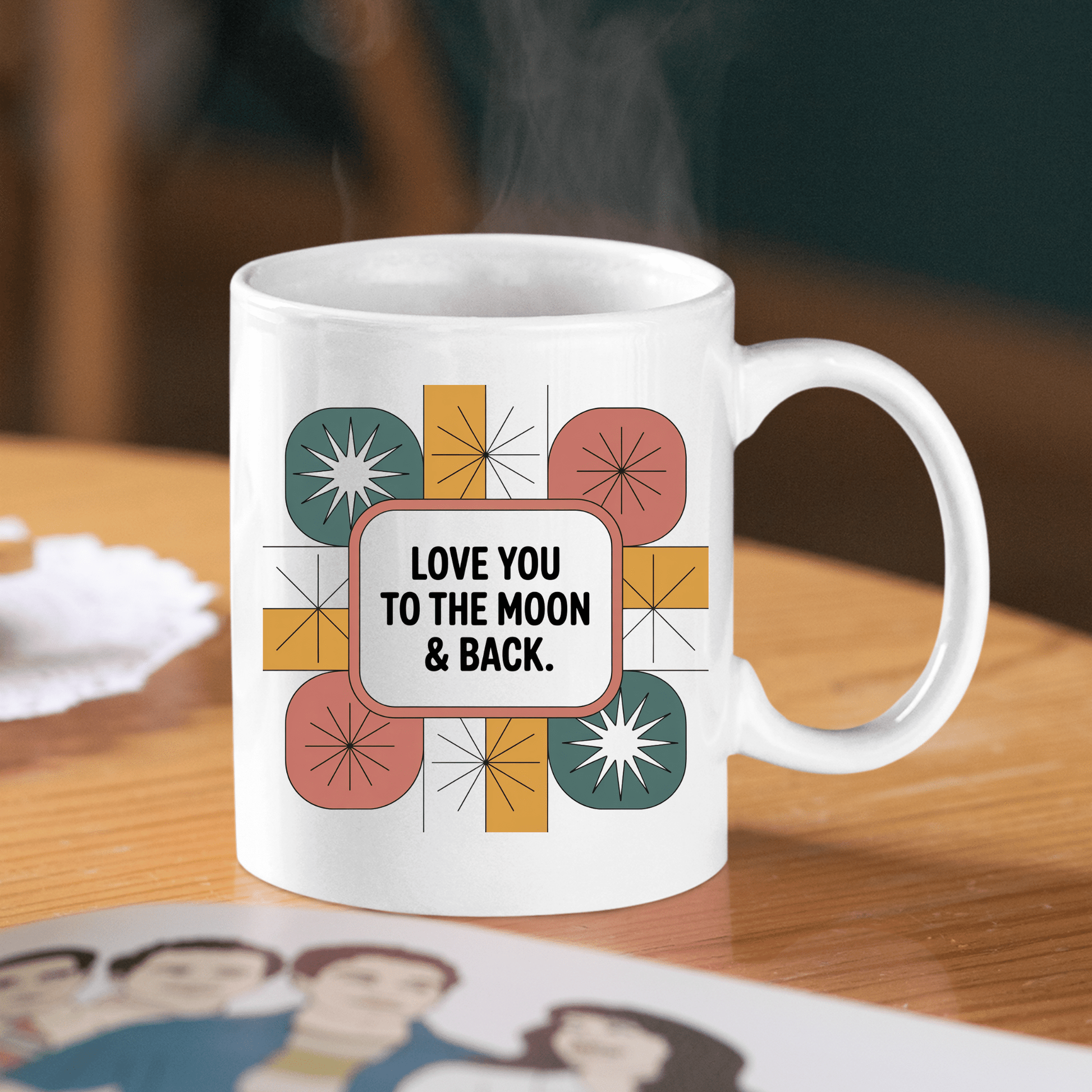 Love You to the Moon Mug | Retro Gift for Someone Special - Granville Designs