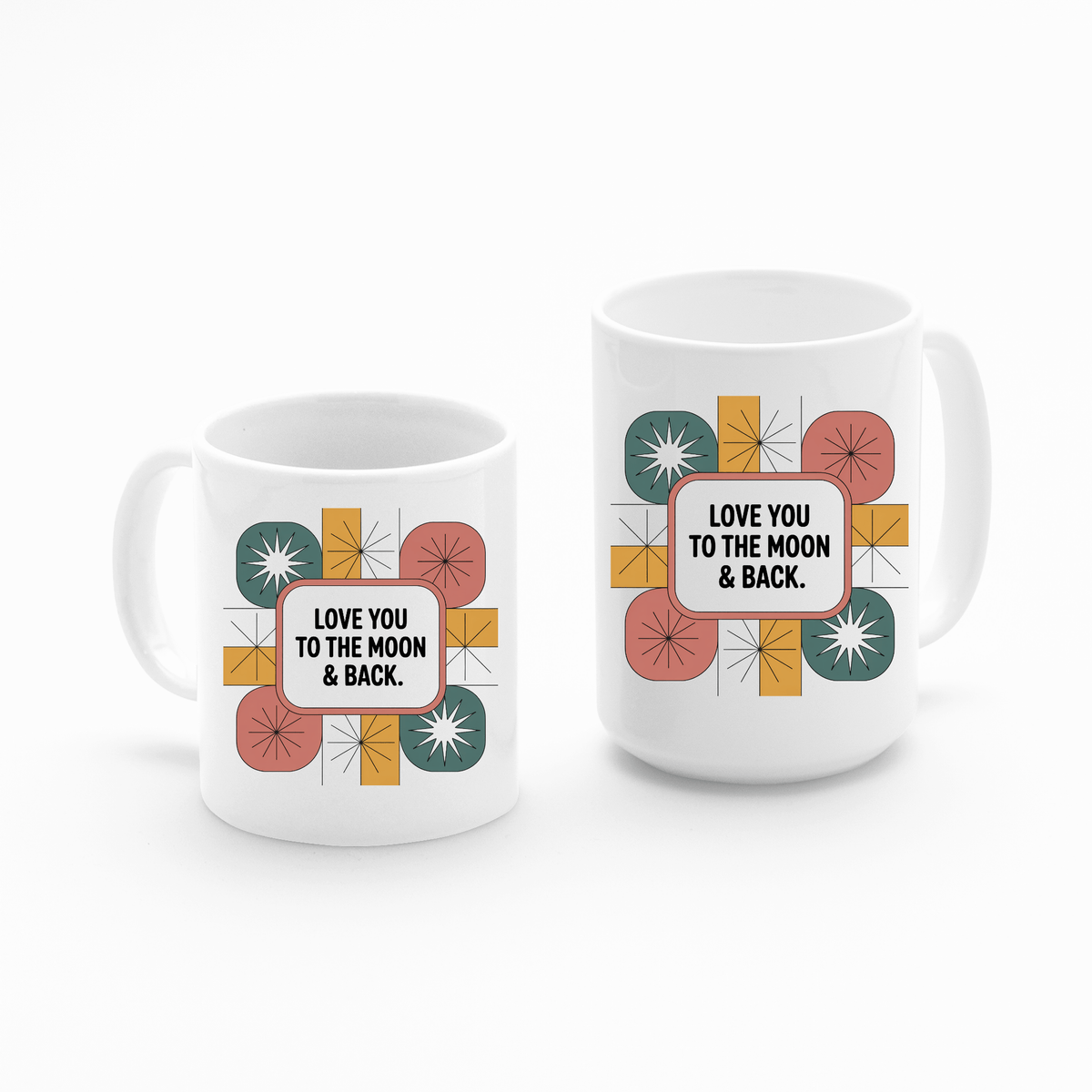 Love You to the Moon Mug | Retro Gift for Someone Special - Granville Designs