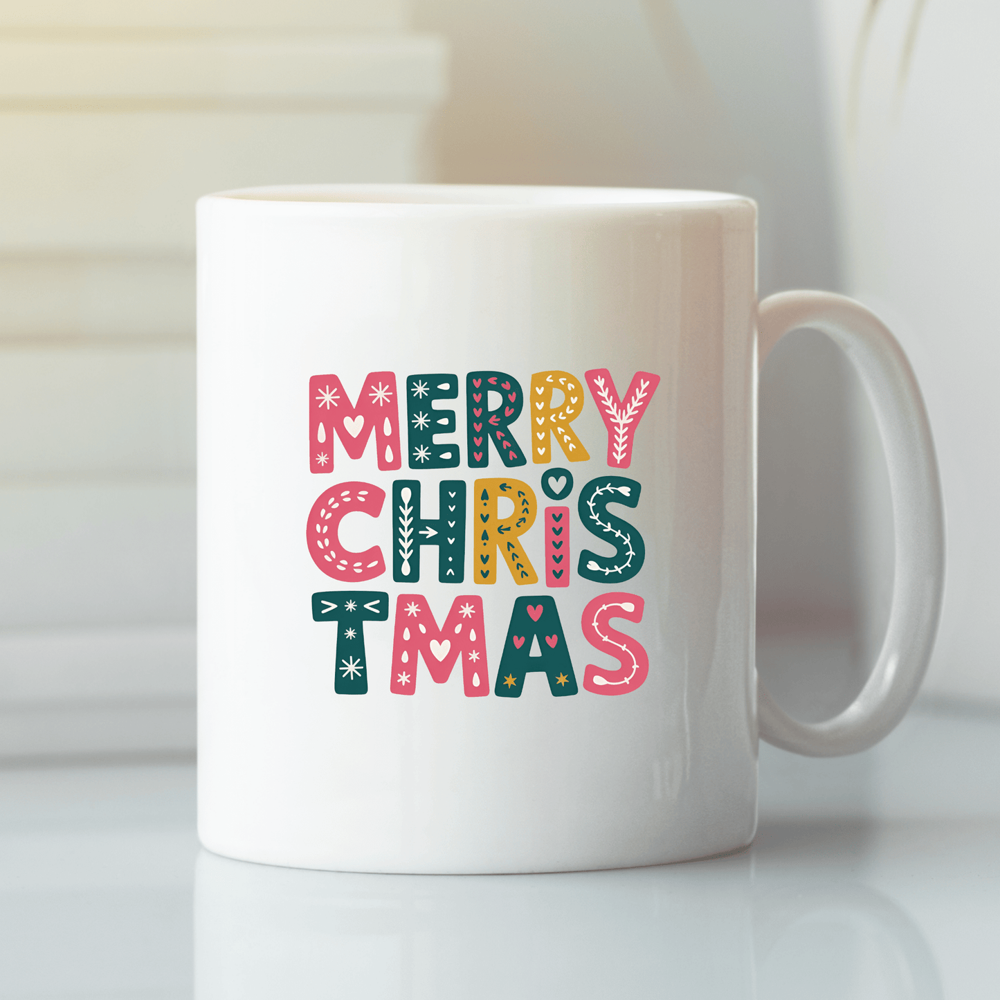 Colorful Merry Christmas Coffee Mug - Granville Designs