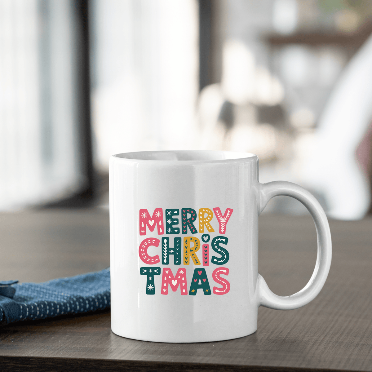 Colorful Merry Christmas Coffee Mug - Granville Designs
