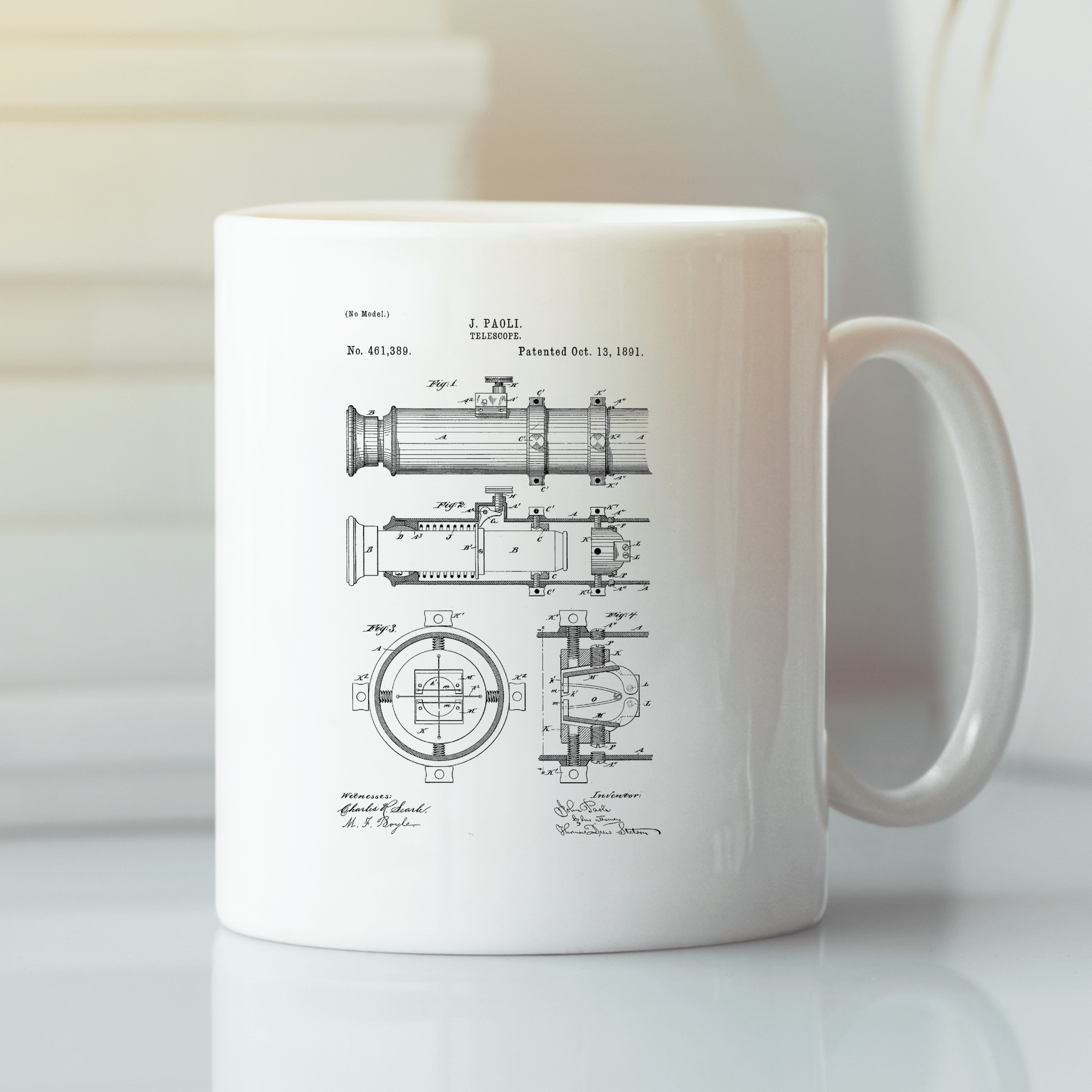 Nautical Telescope Patent Mug for Explorers - Granville Designs