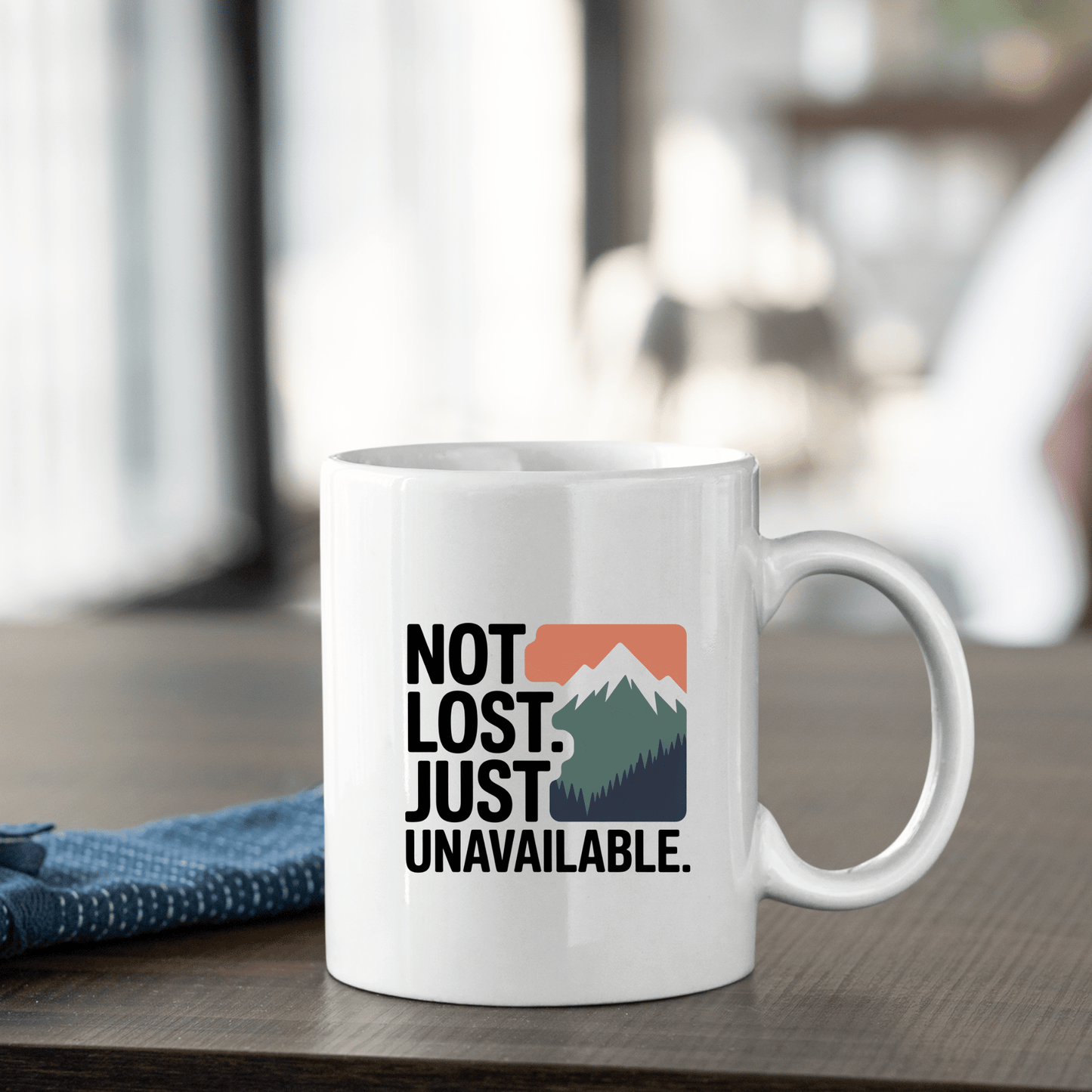 Not Lost Just Unavailable Funny Camping Mug - Granville Designs