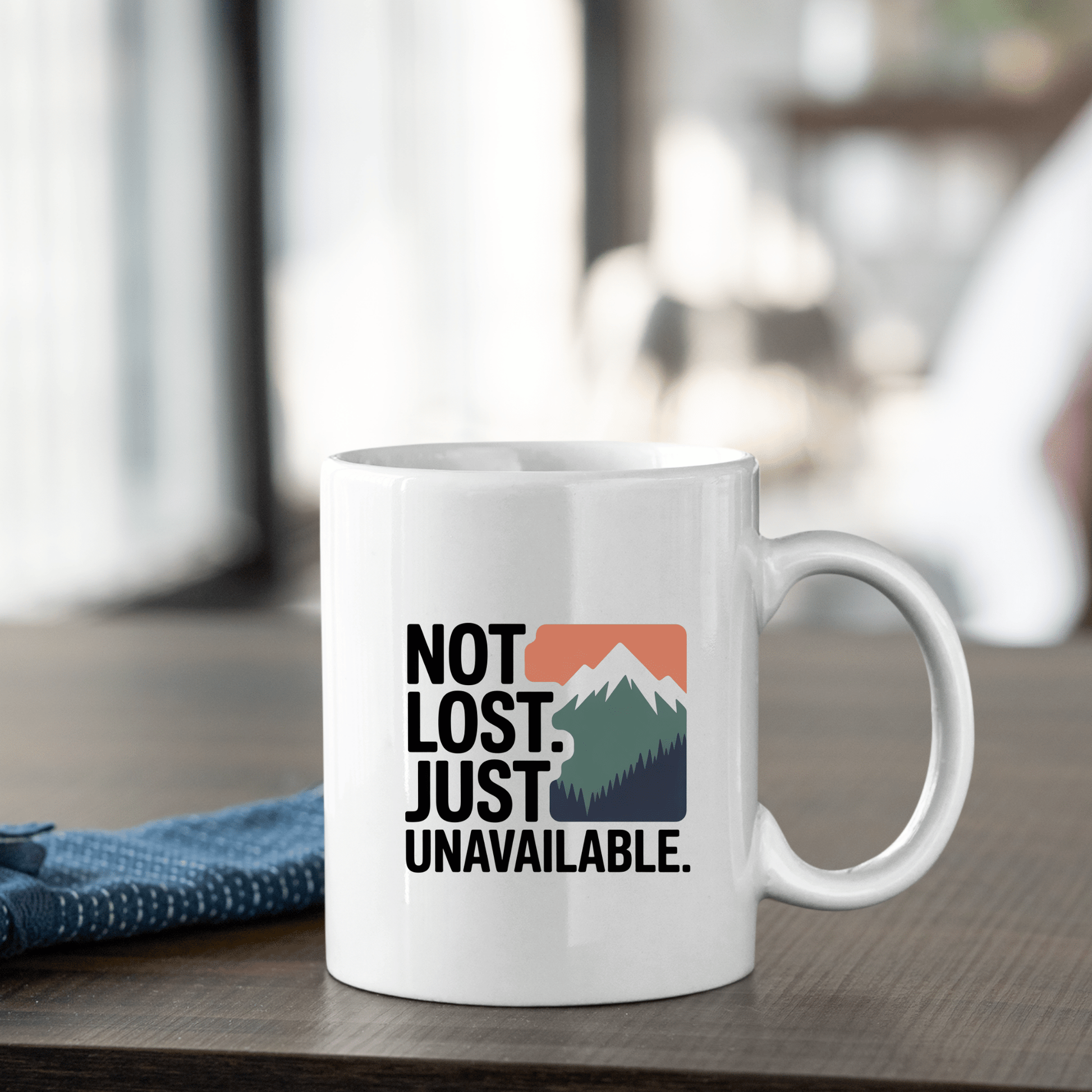 Not Lost Just Unavailable Funny Camping Mug - Granville Designs