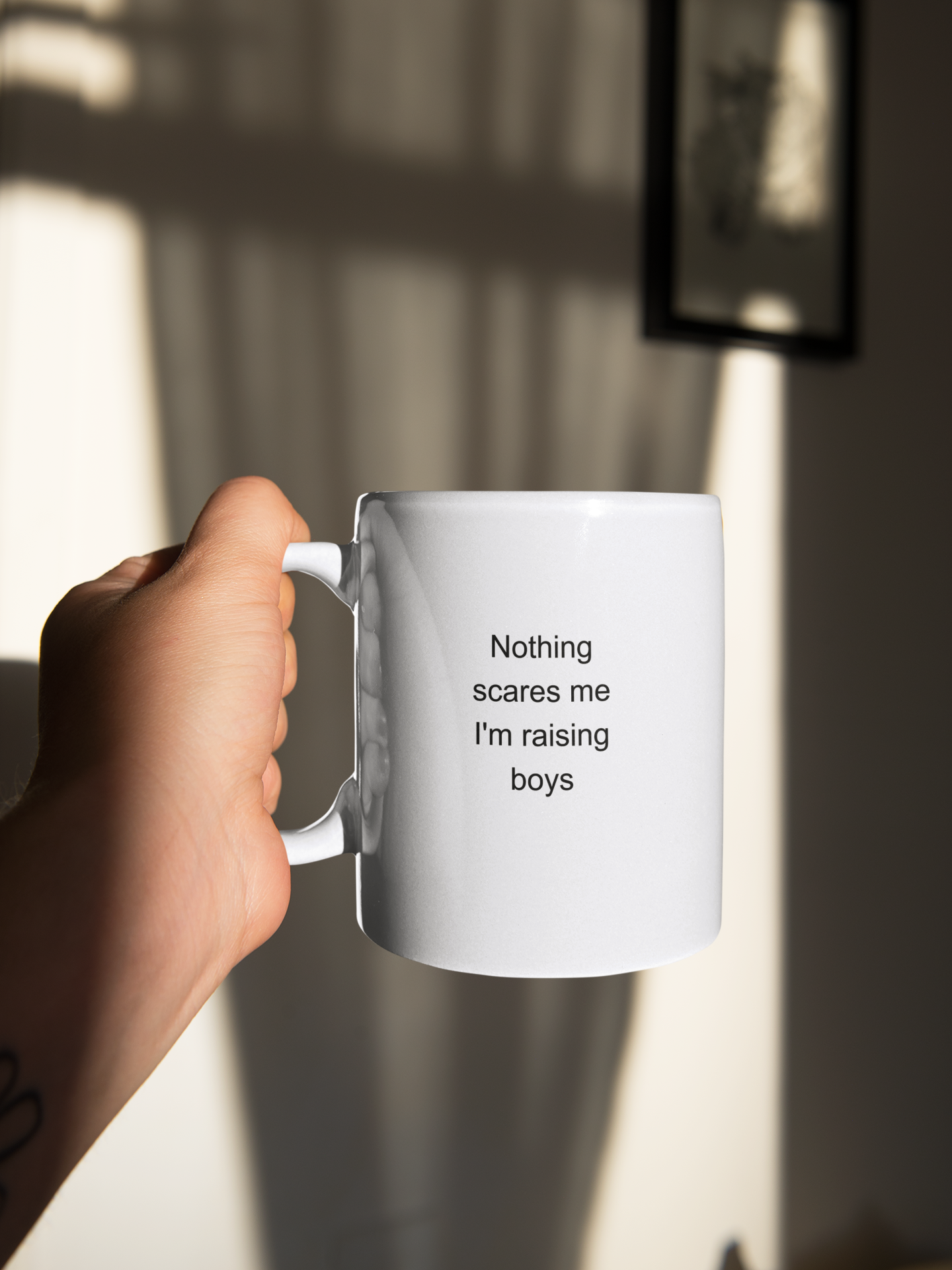 Nothing Scares Me I'm Raising Boys Mug, Funny Boy Mom Gift, Coffee Mug for Moms of Boys, Chaos Coordinator Humor