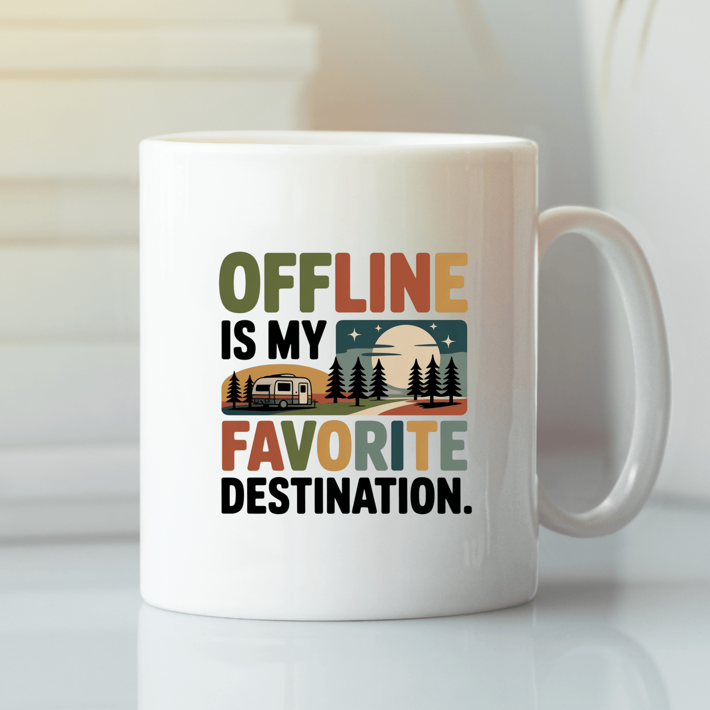Offline Is My Favorite Destination | Funny Camping Mug - Granville Designs