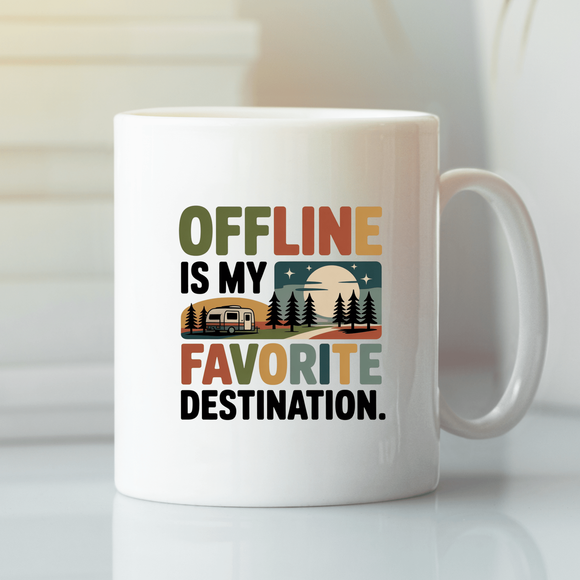 Offline Is My Favorite Destination | Funny Camping Mug - Granville Designs