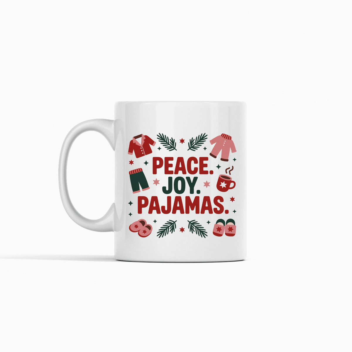 Peace Joy Pajamas Mug | Cozy Christmas Gift for Homebodies - Granville Designs