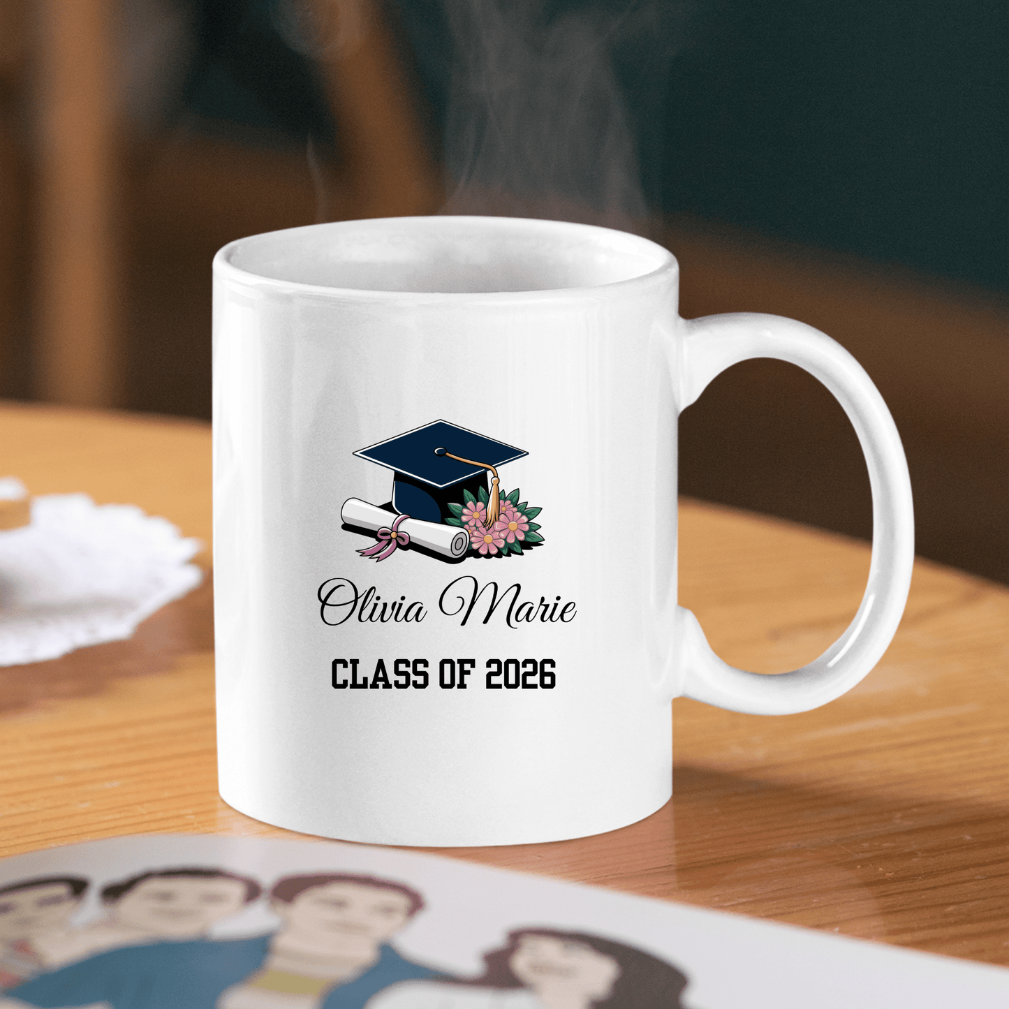 Floral Graduation Mug | Personalized Class Of Gift - Granville Designs