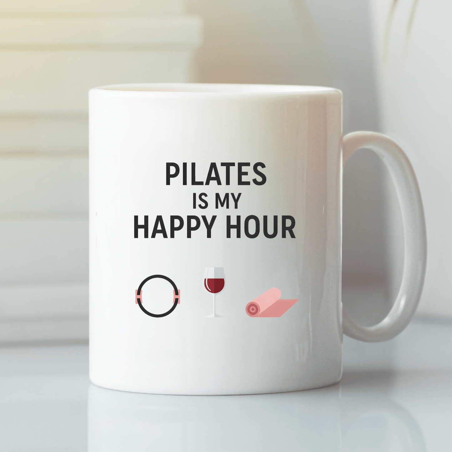 Pilates Is My Happy Hour Mug – Funny Fitness Coffee Cup - Granville Designs