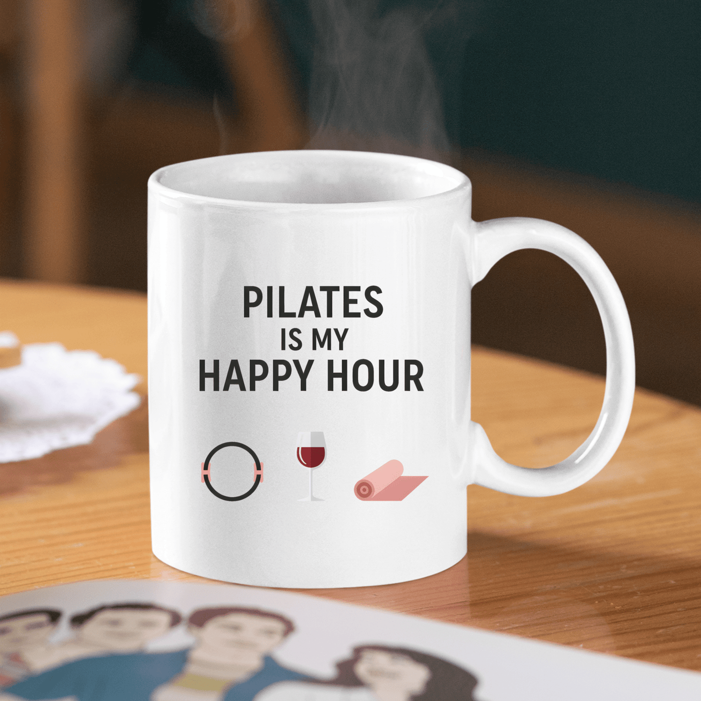 Pilates Is My Happy Hour Mug – Funny Fitness Coffee Cup - Granville Designs
