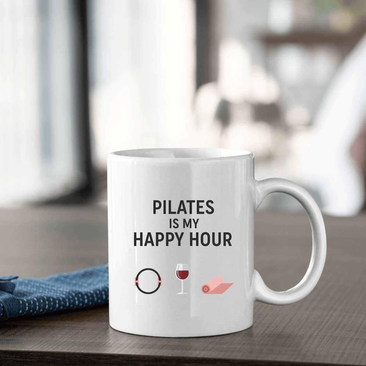 Pilates Is My Happy Hour Mug – Funny Fitness Coffee Cup - Granville Designs