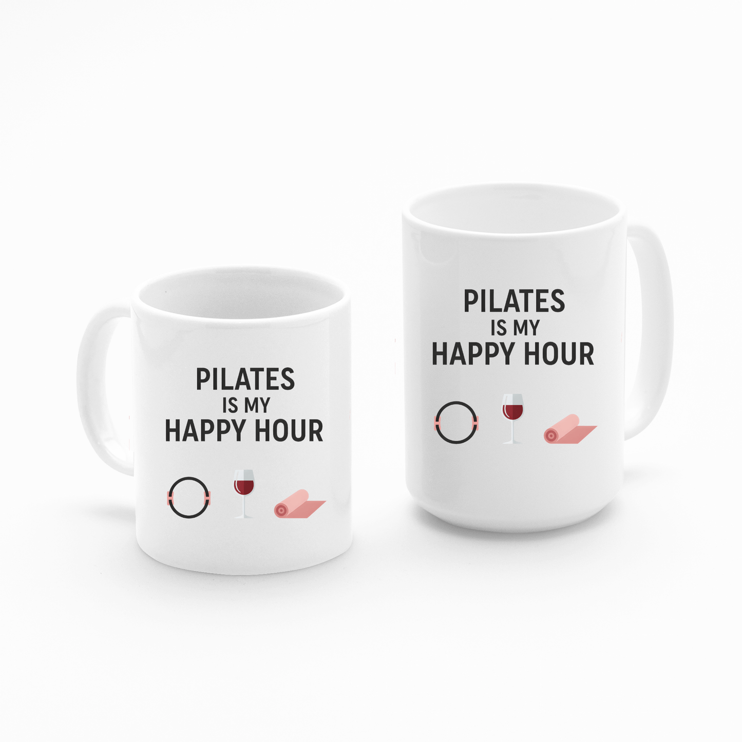 Pilates Is My Happy Hour Mug – Funny Fitness Coffee Cup - Granville Designs
