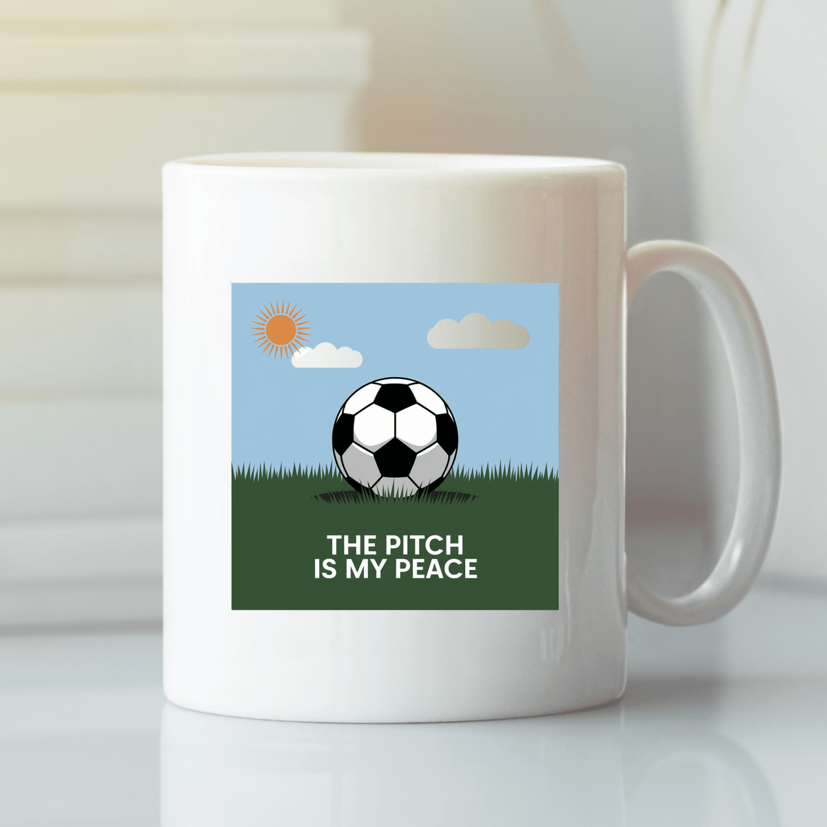 The Pitch Is My Peace Mug | Soccer Lover Gift - Granville Designs