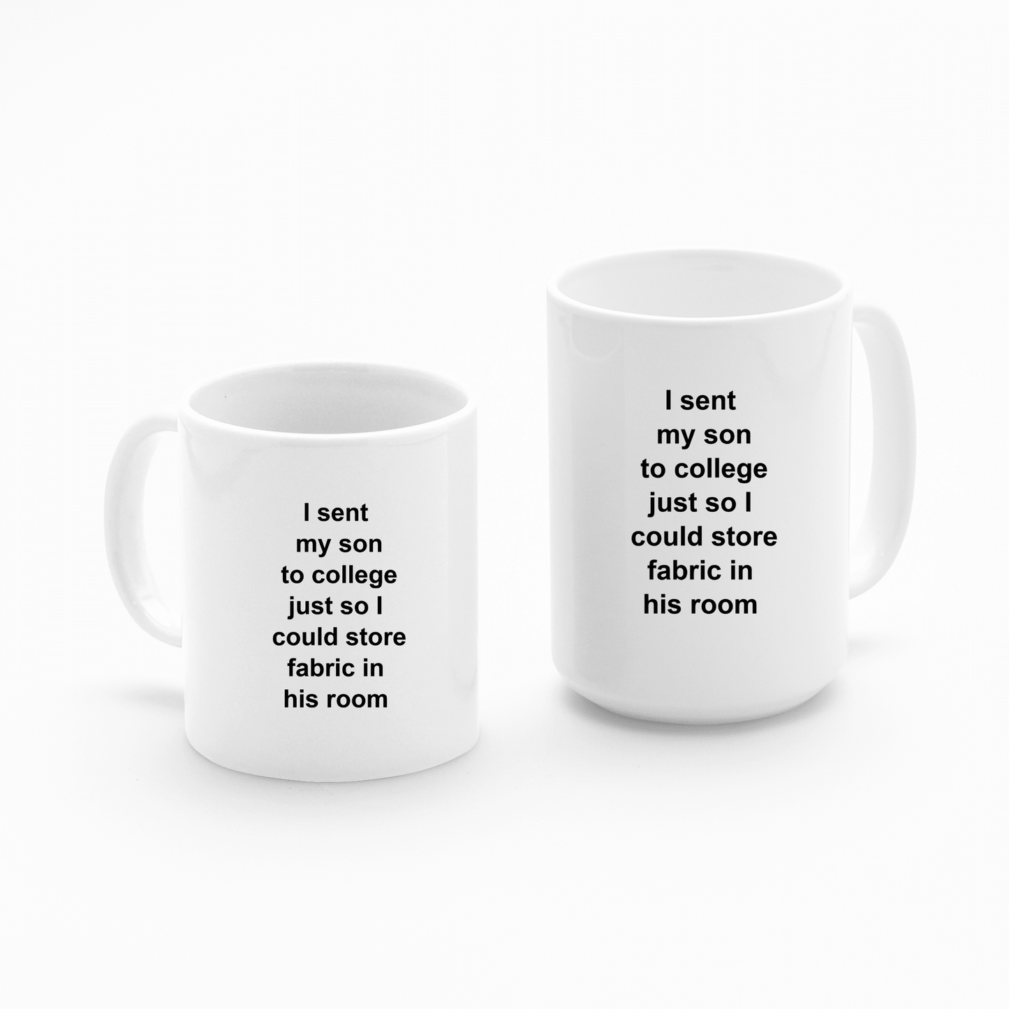 Funny Quilting Mom Mug | Empty Nest Fabric Joke - Granville Designs