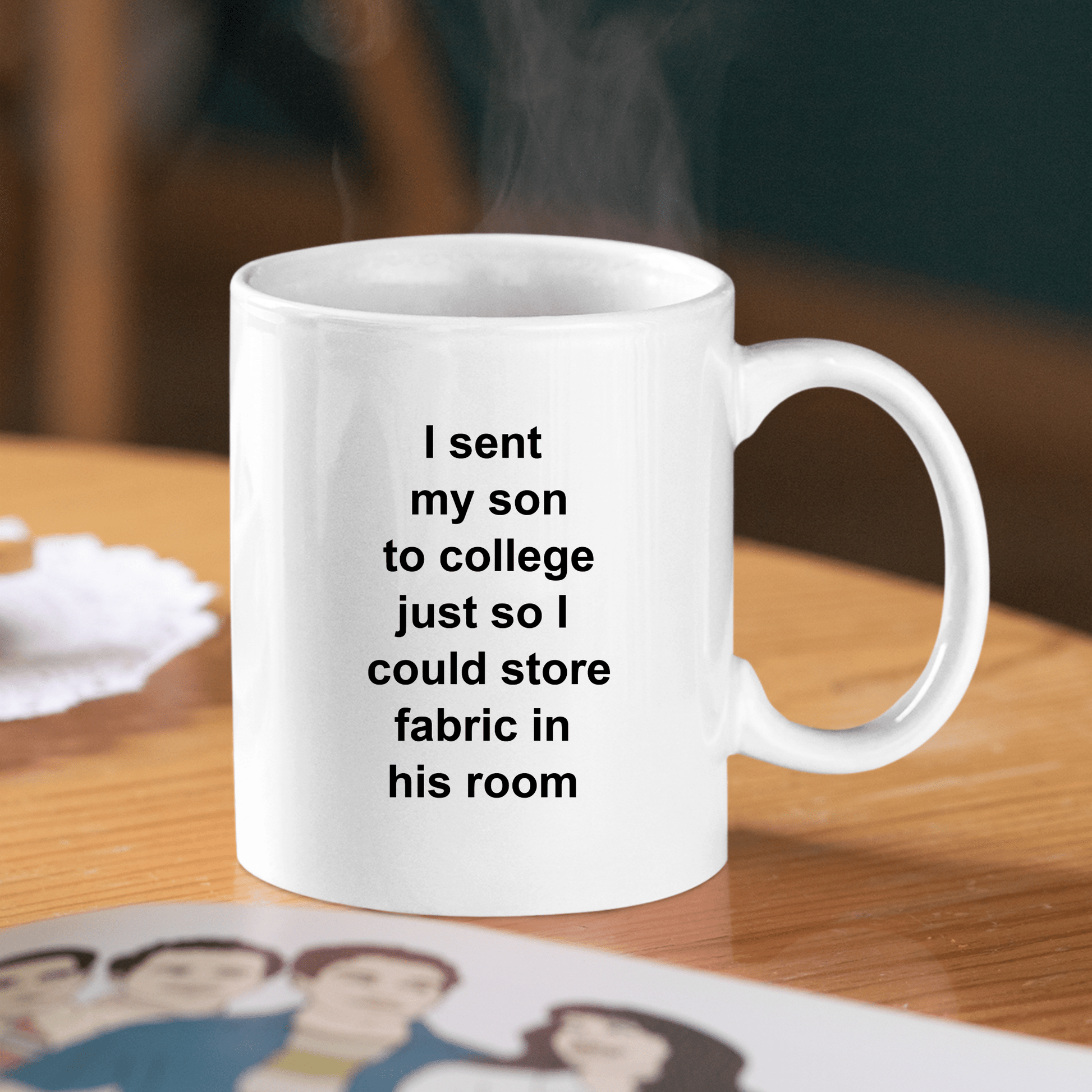 Funny Quilting Mom Mug | Empty Nest Fabric Joke - Granville Designs