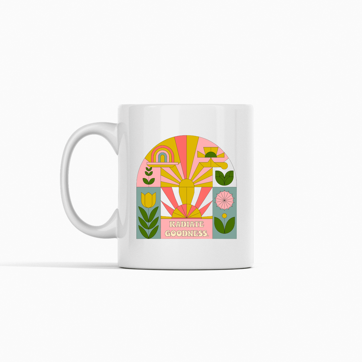 Radiate Goodness Mug | Retro Positive Vibes Gift - Granville Designs