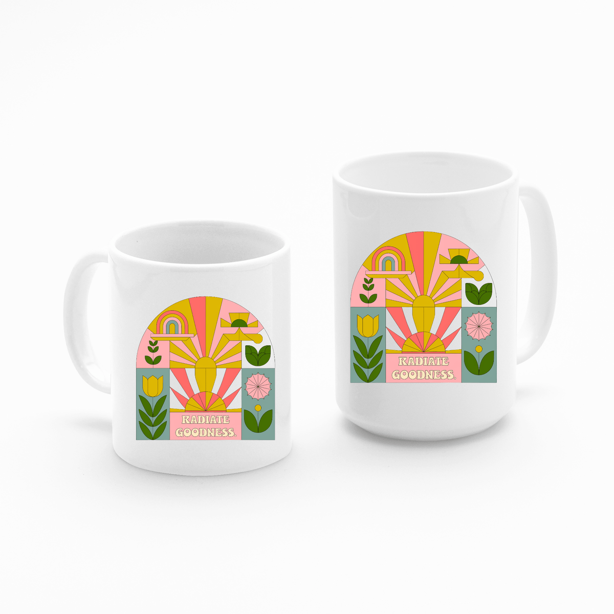 Radiate Goodness Mug | Retro Positive Vibes Gift - Granville Designs