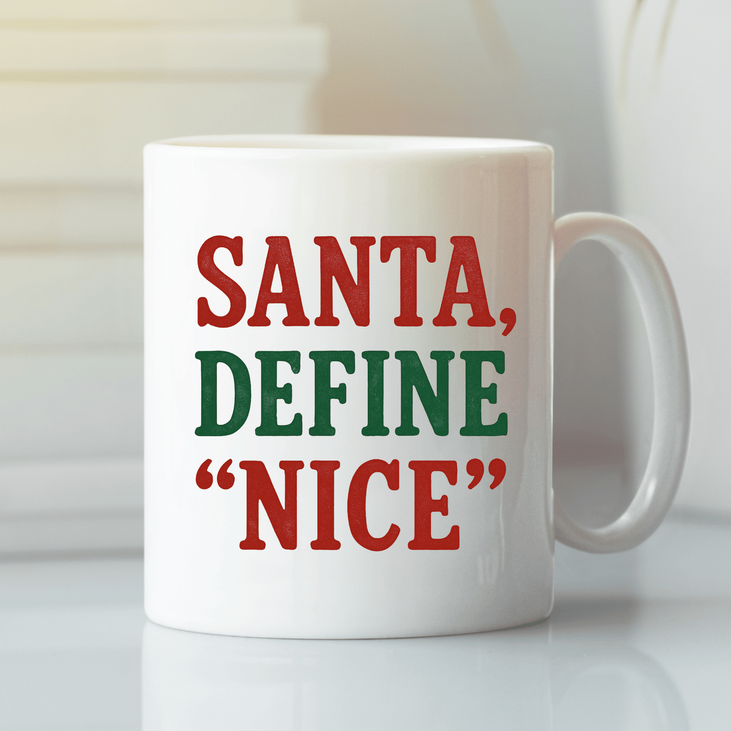 Santa Define “Nice” Funny Christmas Mug - Granville Designs