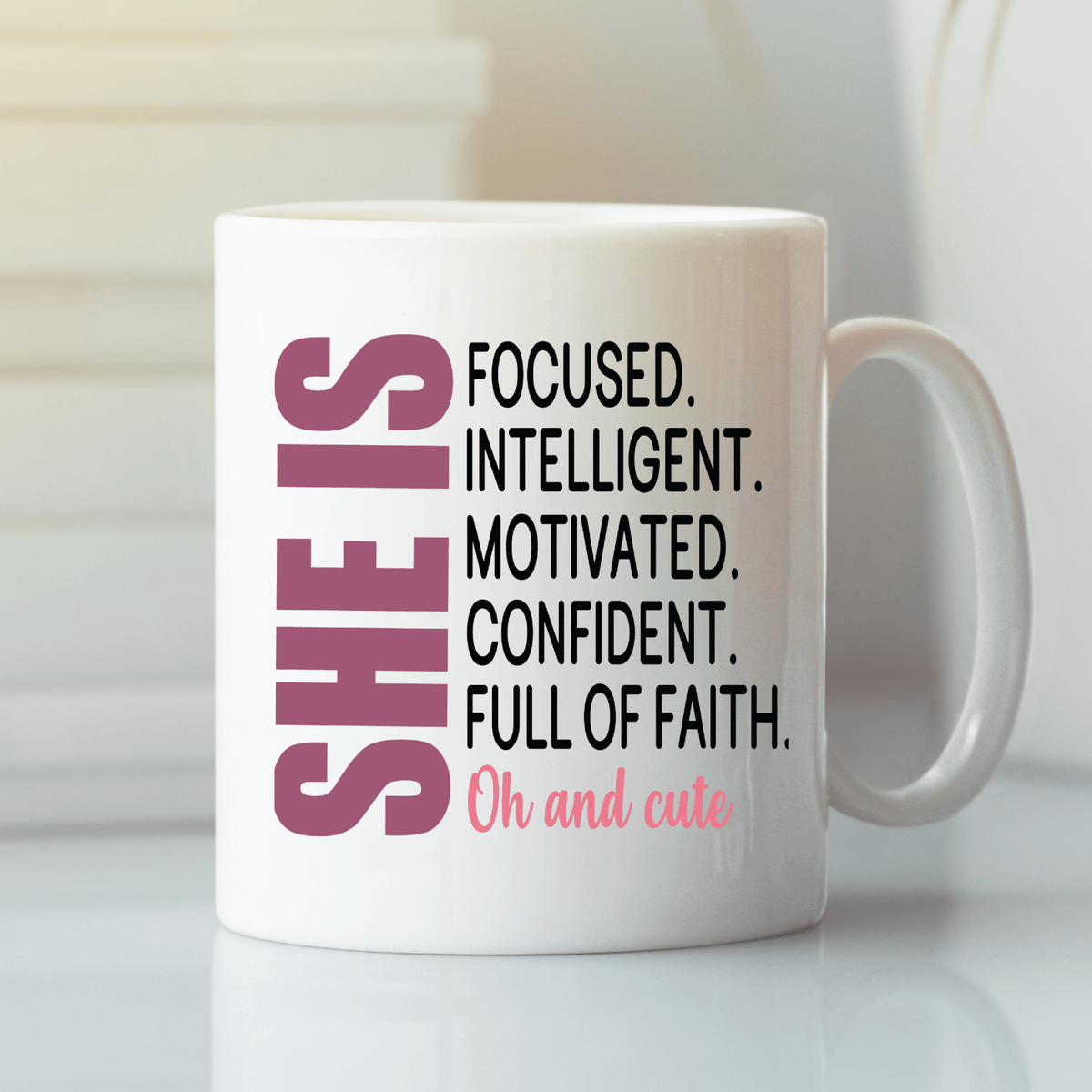 She Is Mug | Motivational Gift for Women of Faith - Granville Designs
