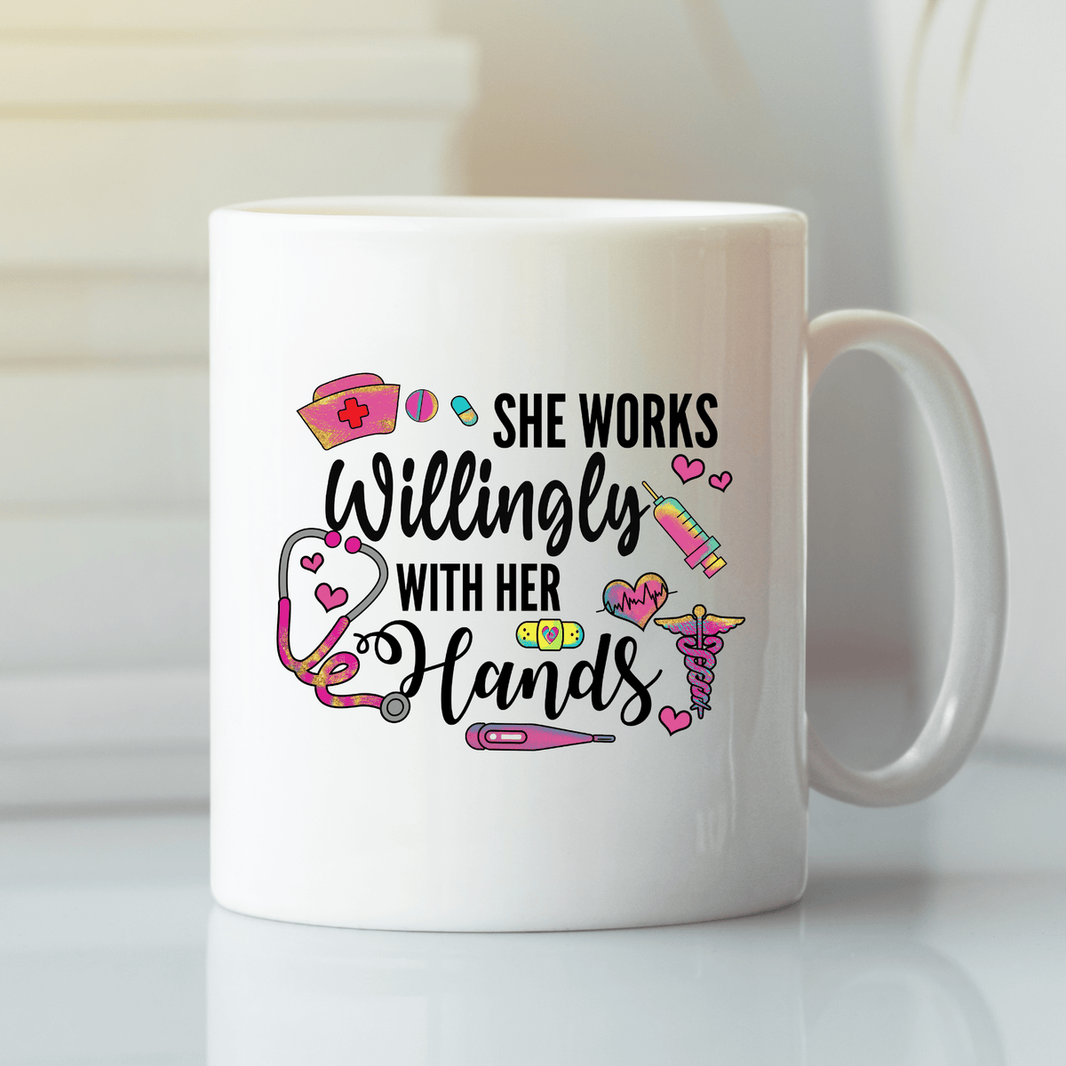 She Works Willingly With Her Hands Nurse Mug - Granville Designs