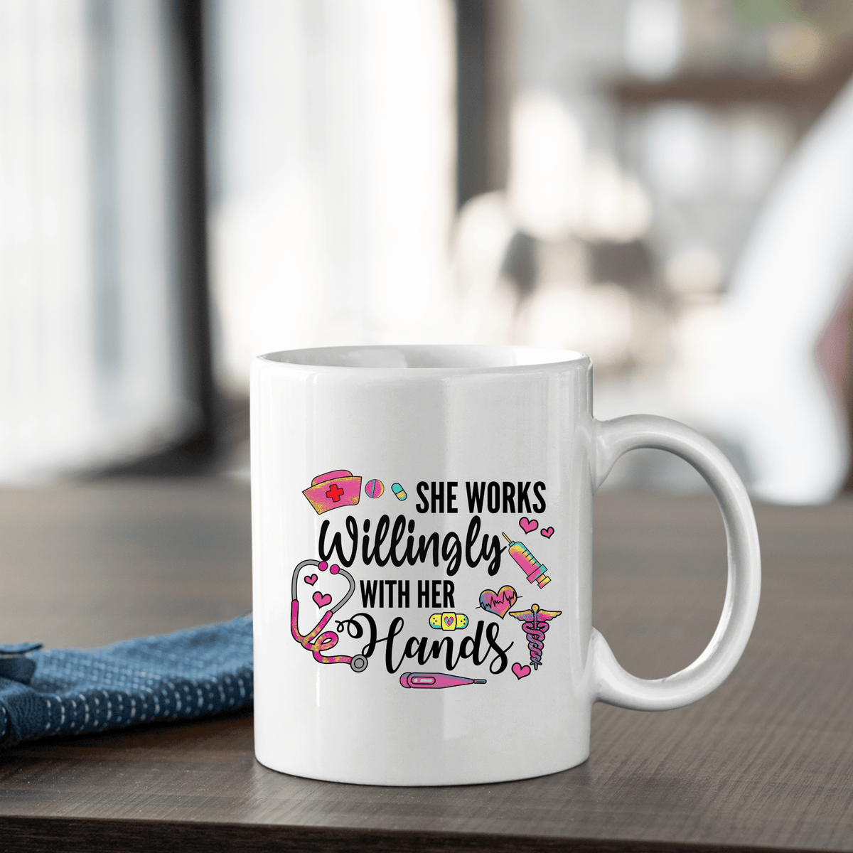 She Works Willingly With Her Hands Nurse Mug - Granville Designs