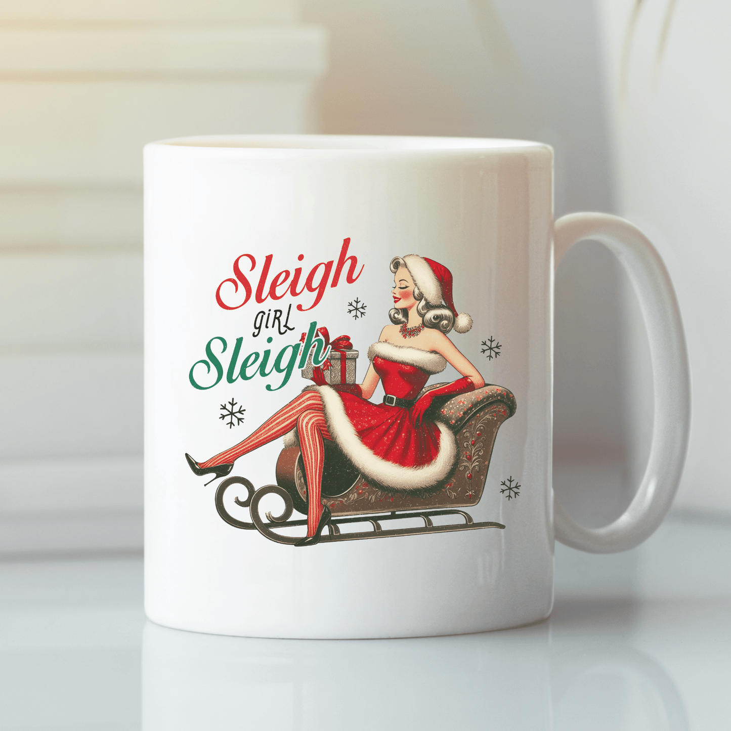 Sleigh Girl Sleigh Mug | Funny Christmas Coffee Cup - Granville Designs