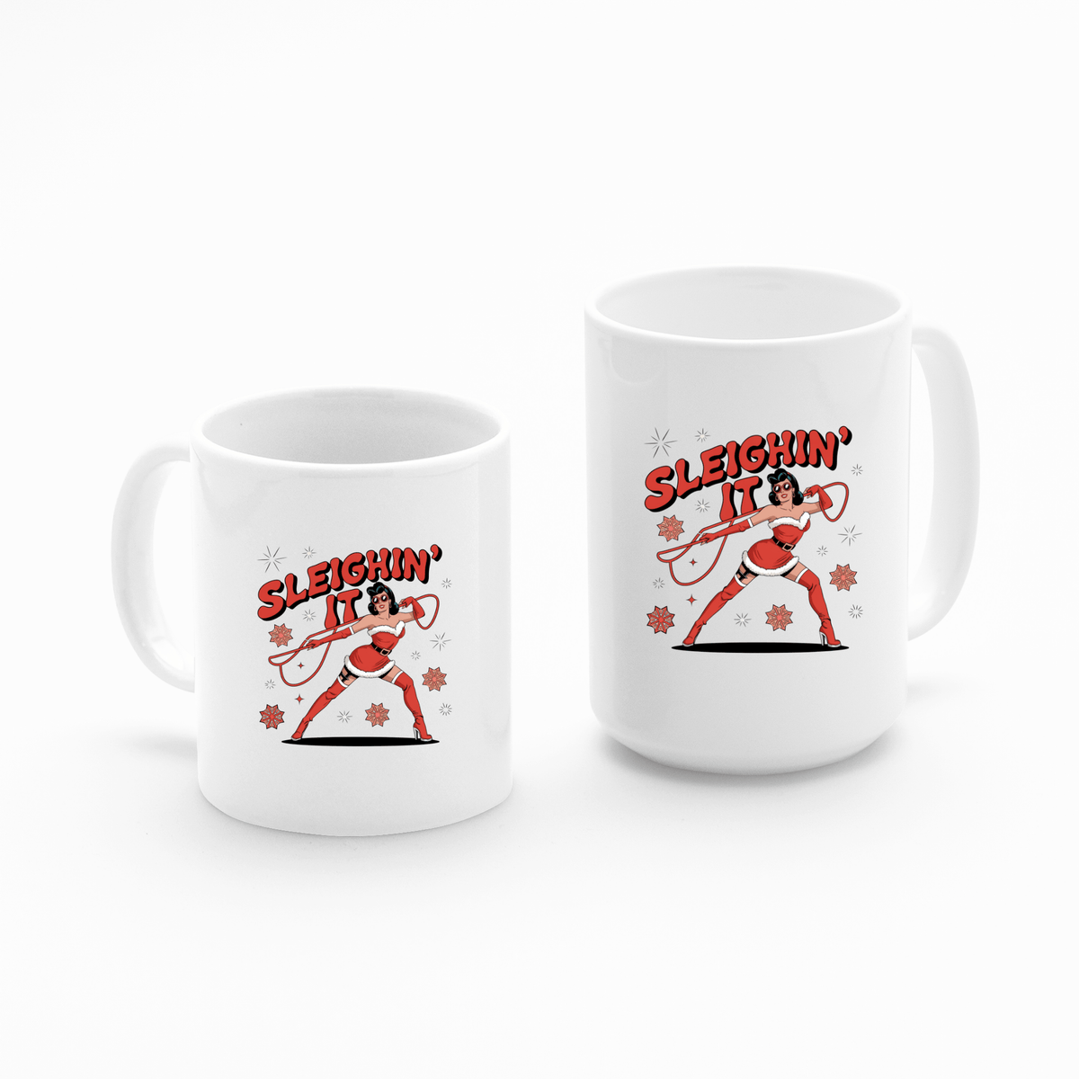 Sleighin’ It Mug | Funny Retro Christmas Coffee Cup - Granville Designs
