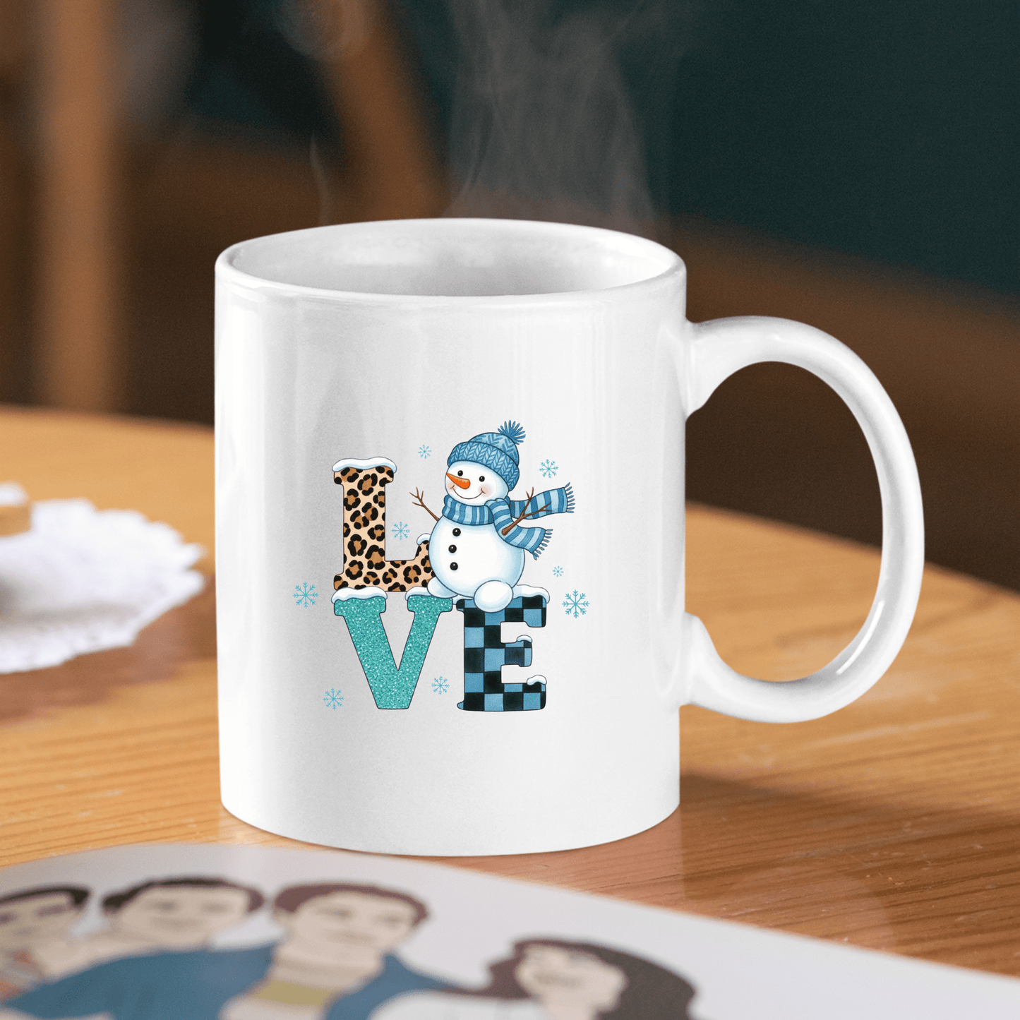 Snowman LOVE Mug | Cute Winter Coffee Cup Gift - Granville Designs