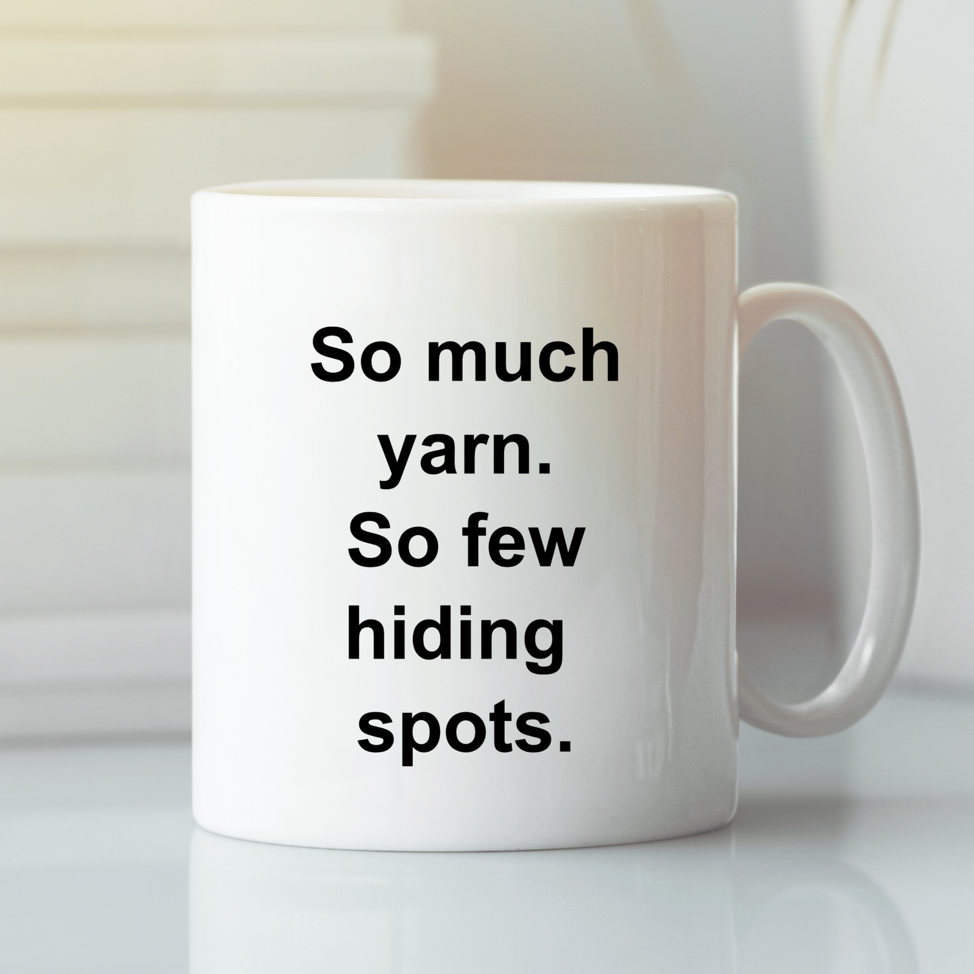 So Much Yarn So Few Hiding Spots Mug | Knitting Mug - Granville Designs
