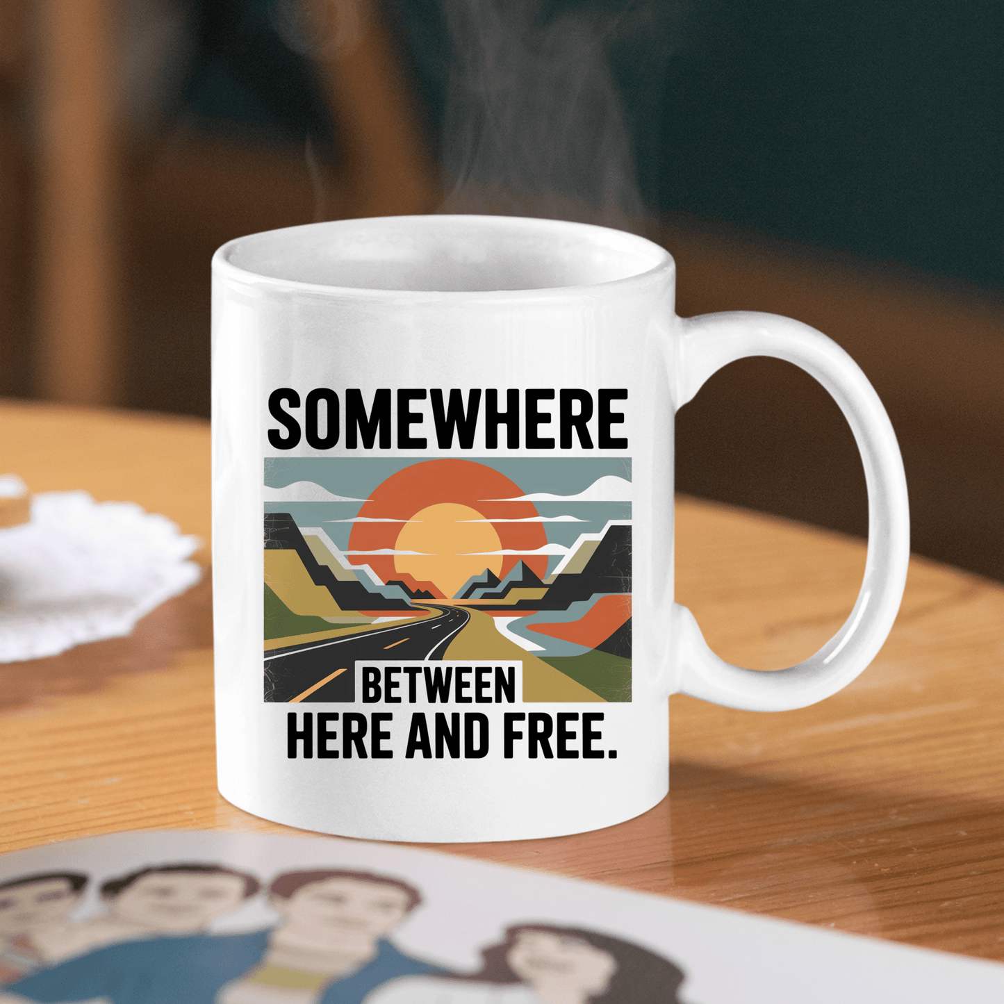 Somewhere Between Here and Free | Travel Lover Mug - Granville Designs