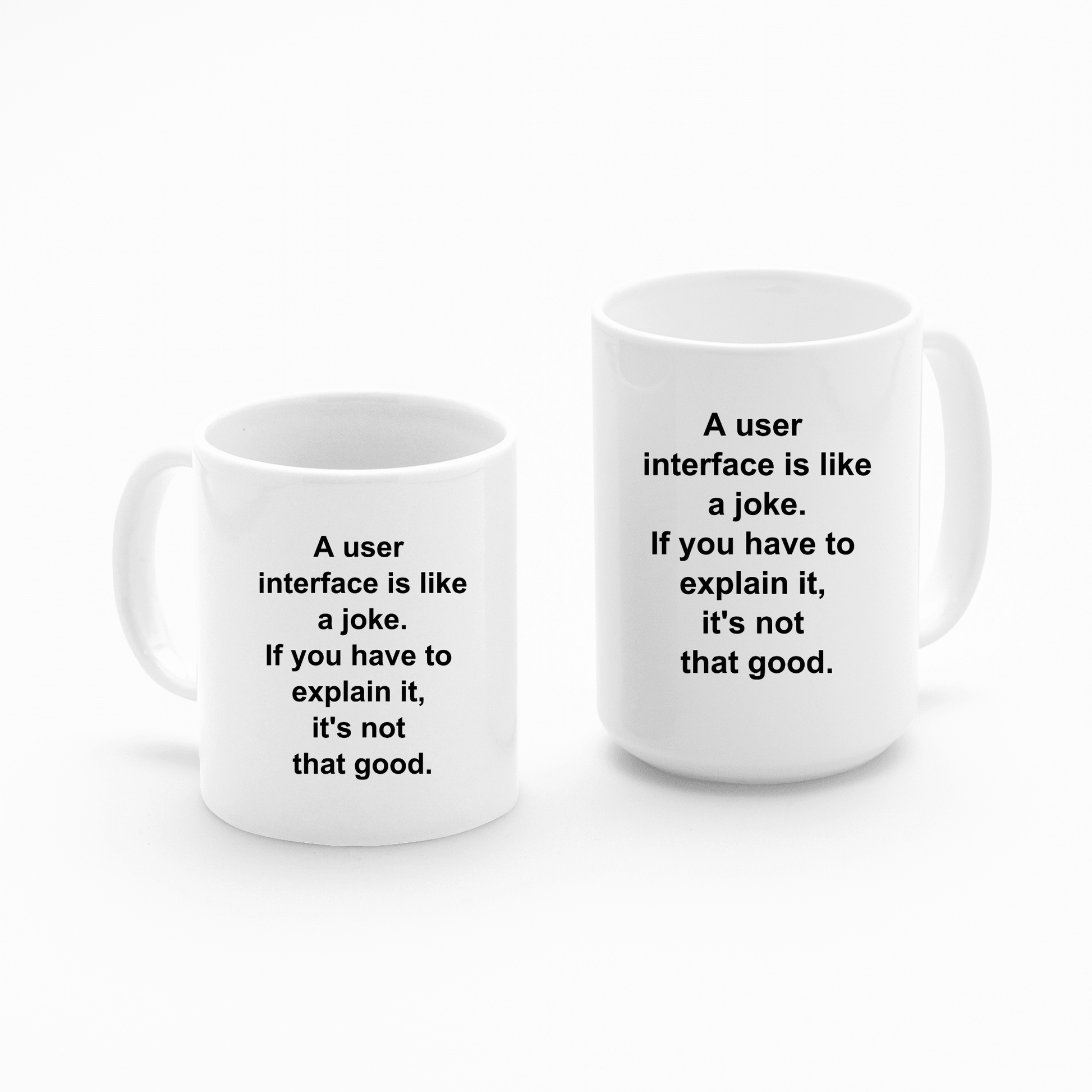UI Designer Mug | A User Interface Is Like a Joke - Granville Designs