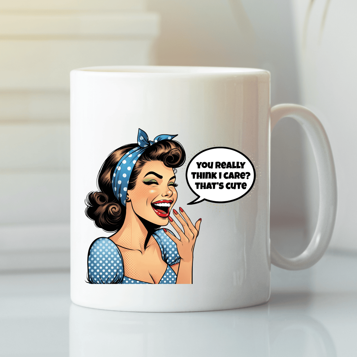 You Really Think I Care Mug | Funny Retro Attitude Gift - Granville Designs
